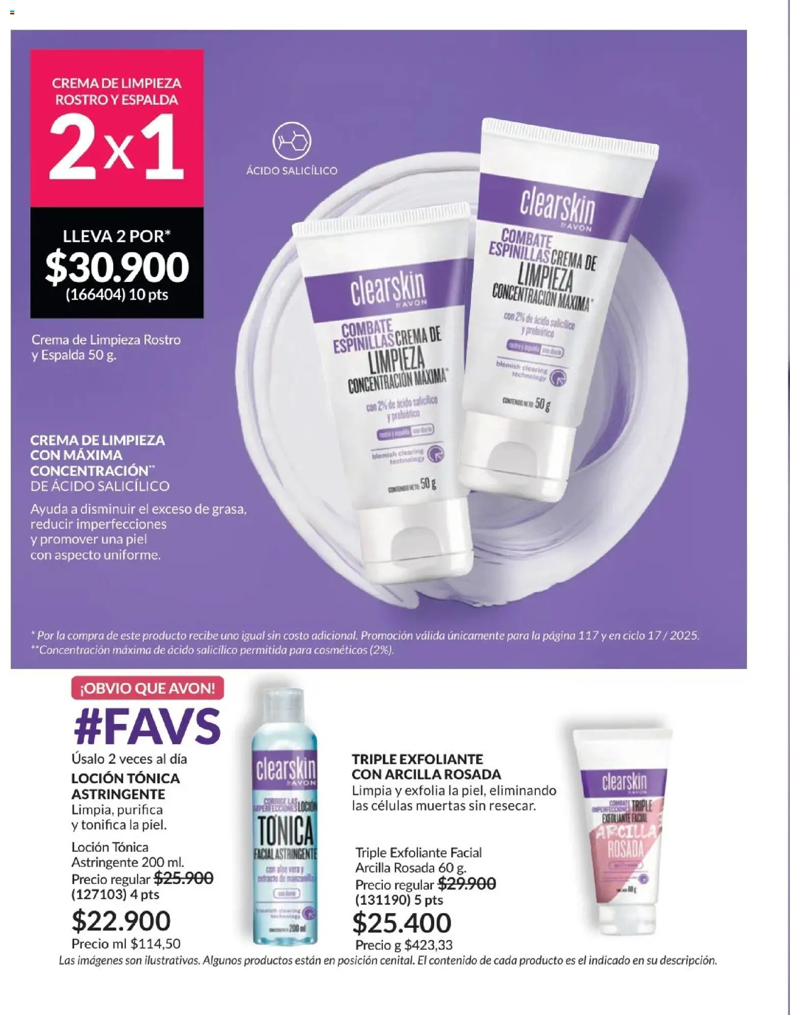 Avon revista - valida desde el 01.12.2025 | Página: 117 | Productos: Exfoliante facial, Crema, Loción, Loción tonificante