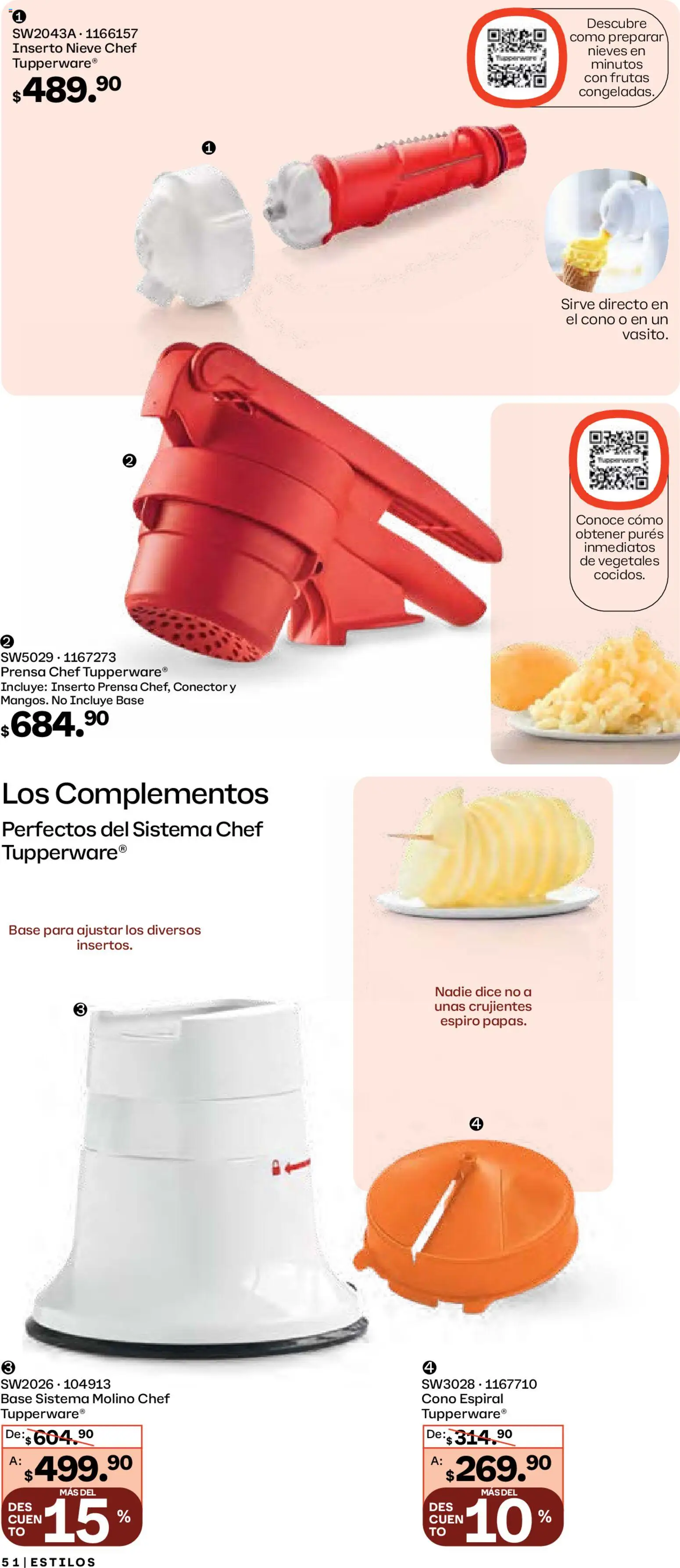 Nuevas ofertas de Tupperware válidas en toda la República Mexicana desde el 29.12.2025. ¡Encuentra las mejores ofertas en Tupperware catálogo! | Página: 51 | Productos: Conector, Prensa