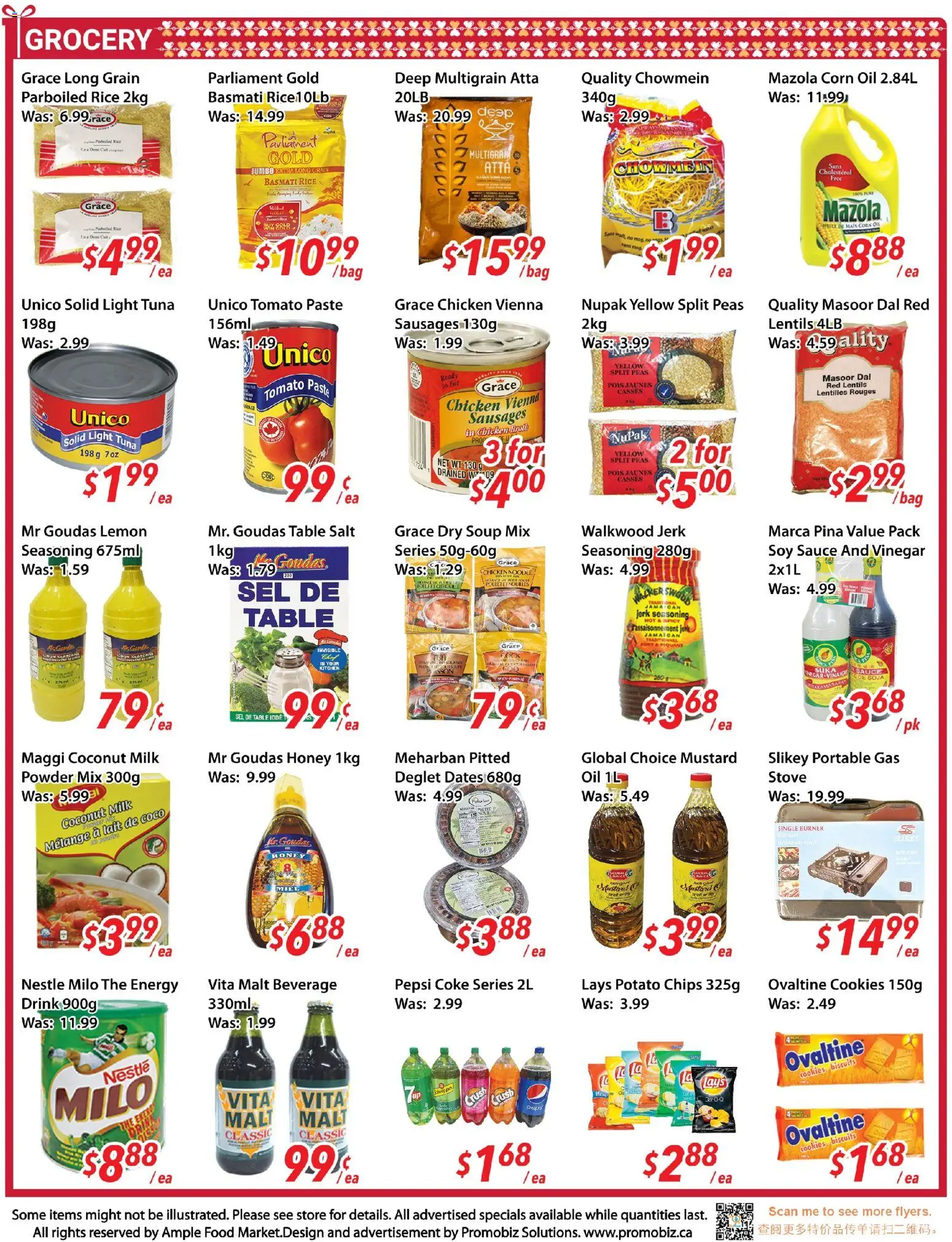 Ample Food Market flyer valid from 20.02.2026 | Page: 3 | Products: Rice, Chips, Powder, Milk