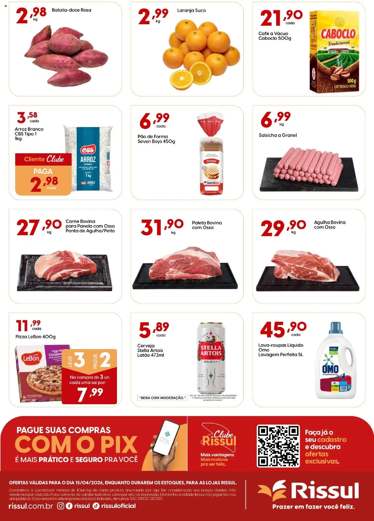 Rissul Folheto - válido de 15.04.2026 | Página: 2 | Produtos: Café, Suco, Sanduíche, Arroz