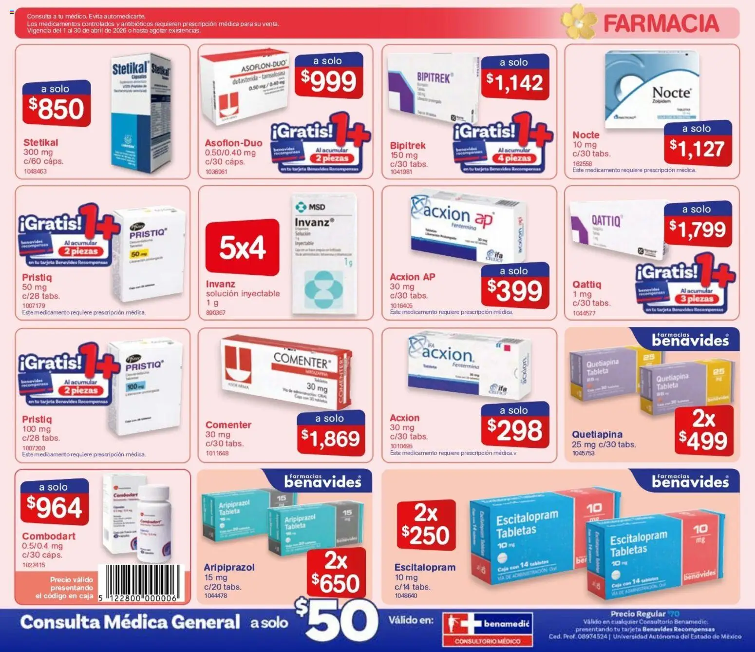 Nuevas ofertas de Farmacia Benavides válidas en toda la República Mexicana desde el 01.04.2026. ¡Encuentra las mejores ofertas en Farmacia Benavides catálogo! | Página: 5