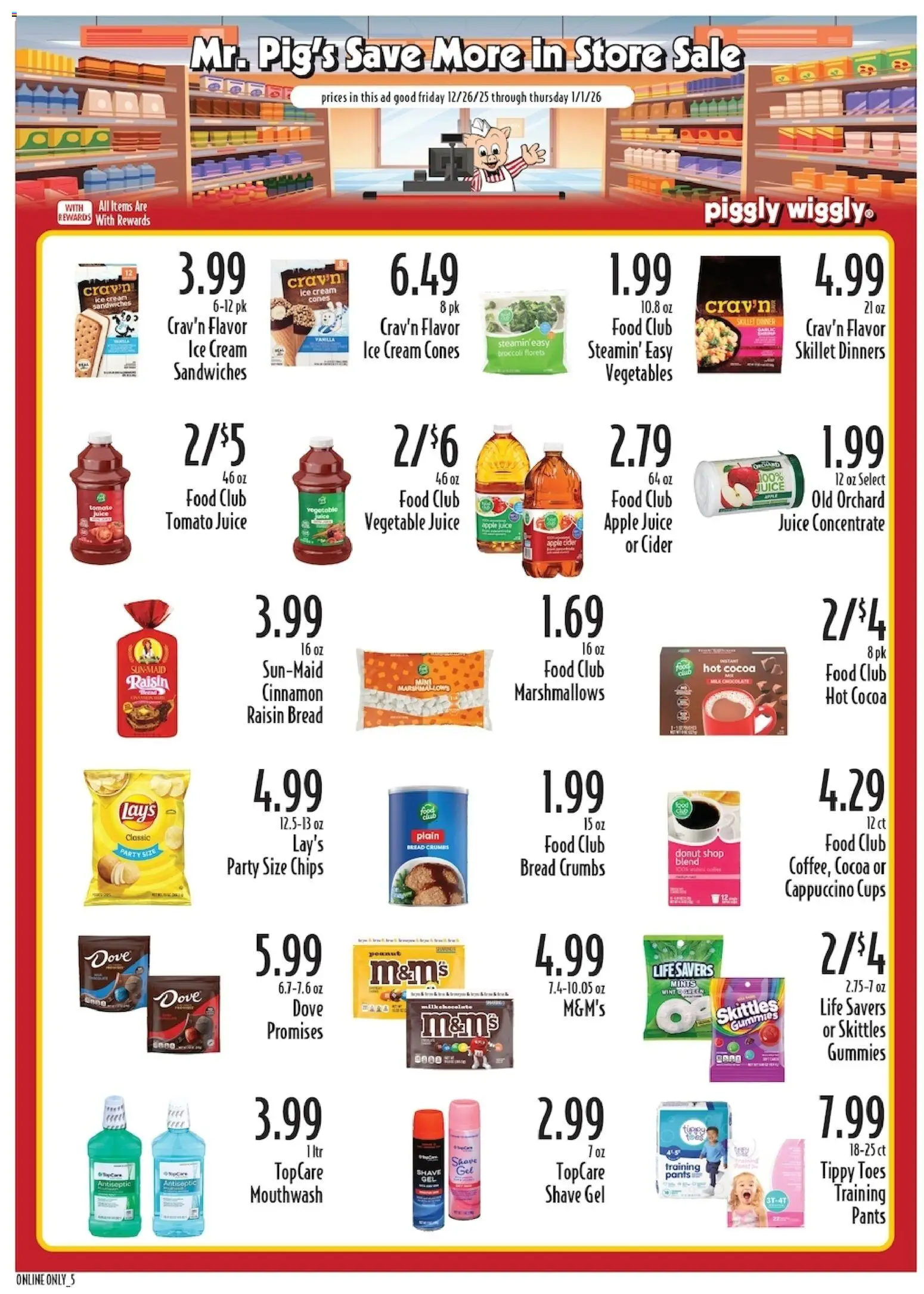 Piggly Wiggly Weekly Ad - valid from 26.12.2025 | Page: 7 | Products: Broccoli, Bread, Mouthwash, Ice cream
