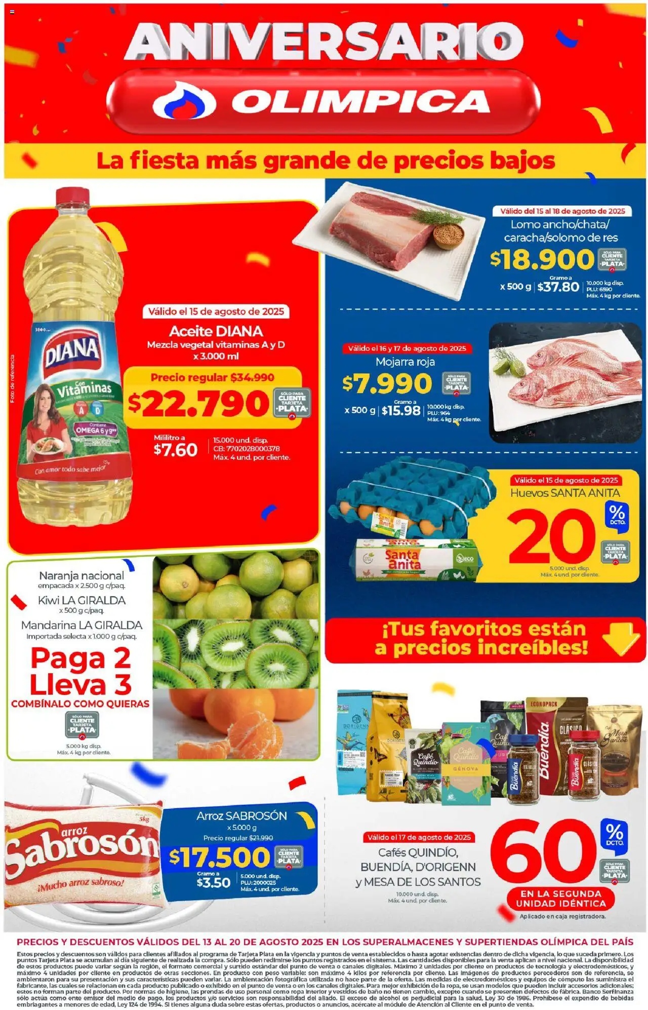 Olímpica revista - valida desde el 13.08.2025 | Página: 1 | Productos: Arroz, Vitaminas, Ropa interior, Tintura