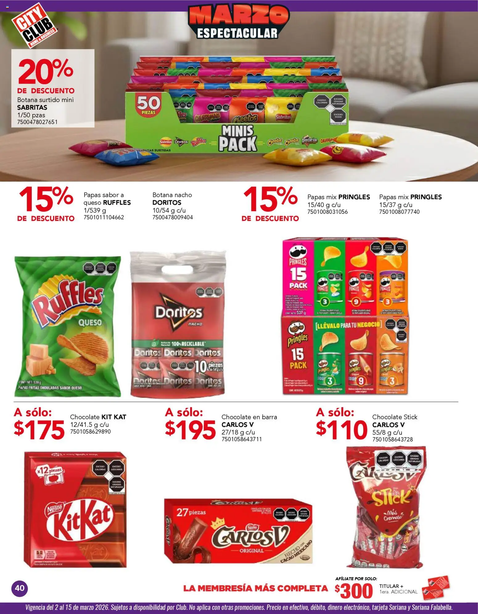 Nuevas ofertas de City Club válidas en toda la República Mexicana desde el 02.03.2026. ¡Encuentra las mejores ofertas en City Club catálogo! | Página: 40 | Productos: Queso, Chocolate, Cacao, Barra