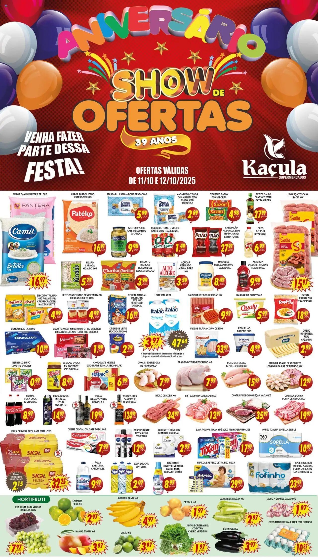 Kaçula Folheto - válido de 11.10.2025 | Página: 1 | Produtos: Berinjela, Whisky, Molho de tomate, Dove