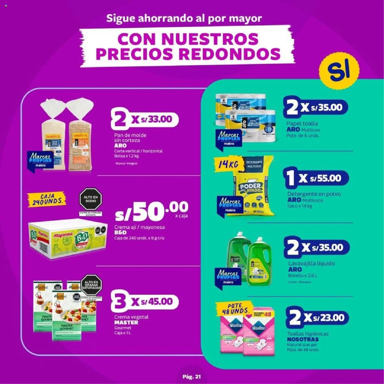 Catálogo Makro válido desde 23.04.2026 | Página: 21 | Productos: Caja, Toalla, Saco, Polvo