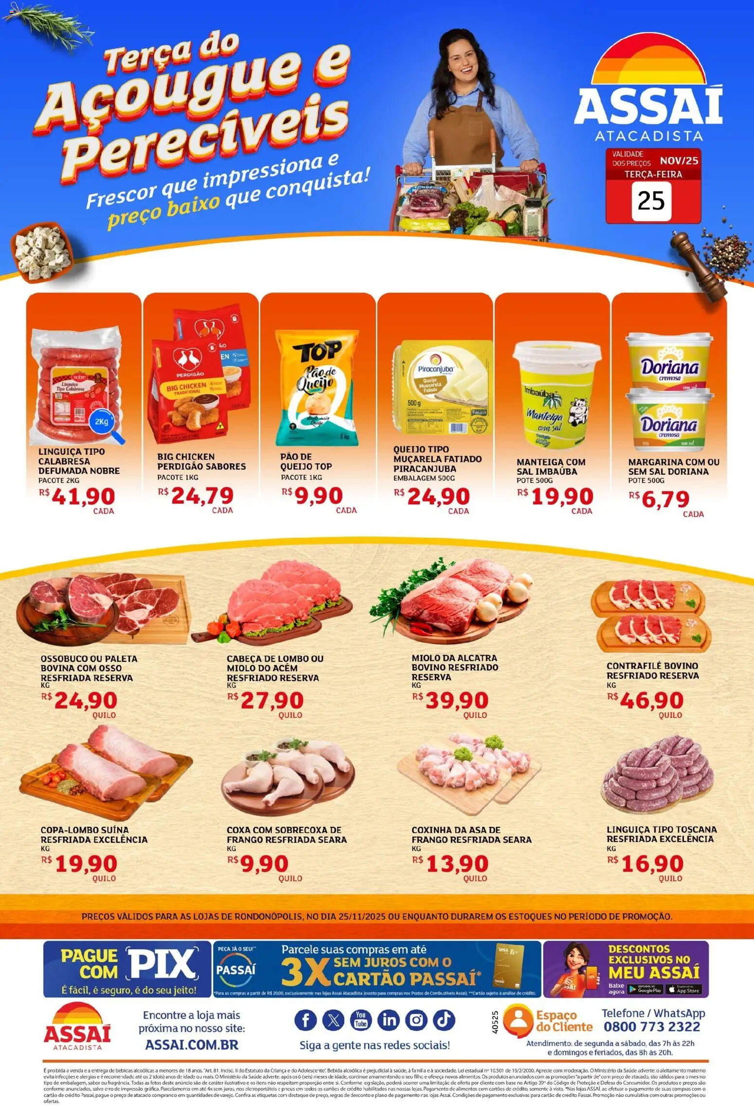 Assaí Atacadista Folheto - válido de 25.11.2025 | Página: 1 | Produtos: Manteiga, Base, Baixo, Bebida
