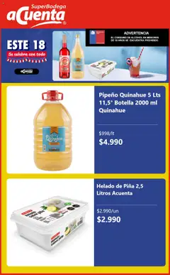 Super Bodega aCuenta ofertas  │ válido desde el 11.09.2025 | Página: 3 | Productos: Botella, Piña, Helado