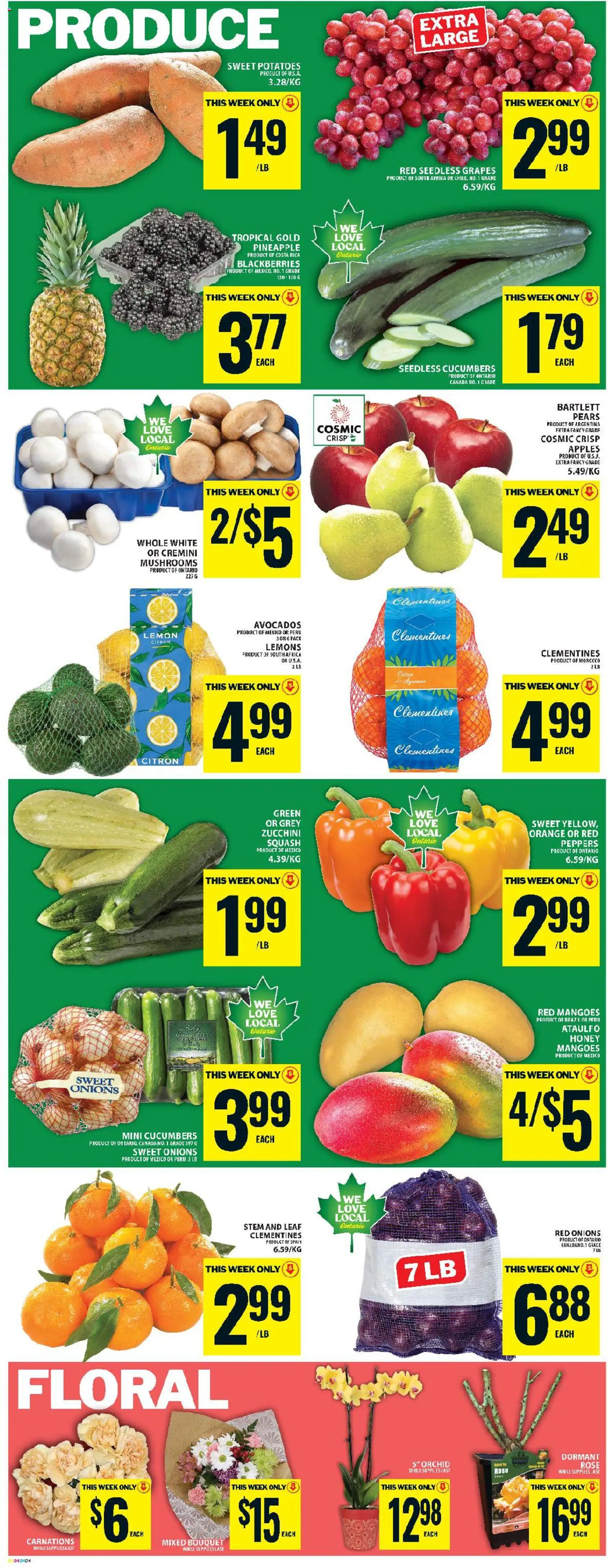 Food Basics flyer valid from 30.04.2026 | Page: 6 | Products: Pineapple, Cucumbers, Potatoes, Apples