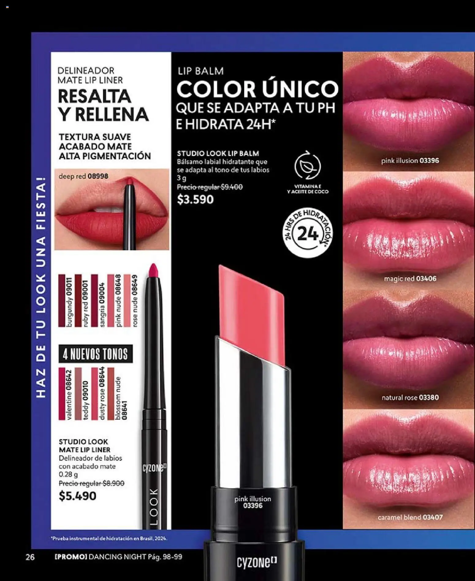 Catálogo CyZone Campaña 4 │ válido desde el 15.02.2026 | Página: 26 | Productos: Bálsamo, Mate, Delineador, Labial