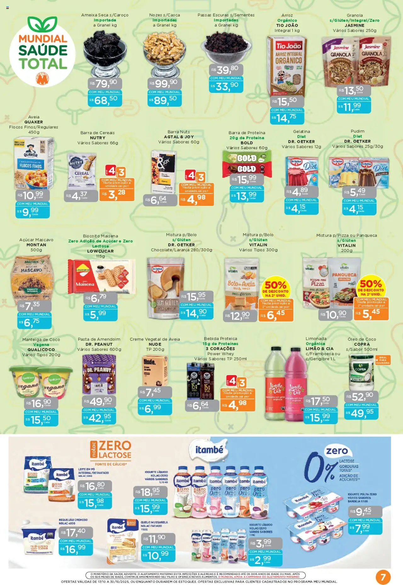 Mundial Folheto - válido de 17.10.2025 | Página: 7 | Produtos: Chia, Manteiga, Açúcar, Barra de proteína