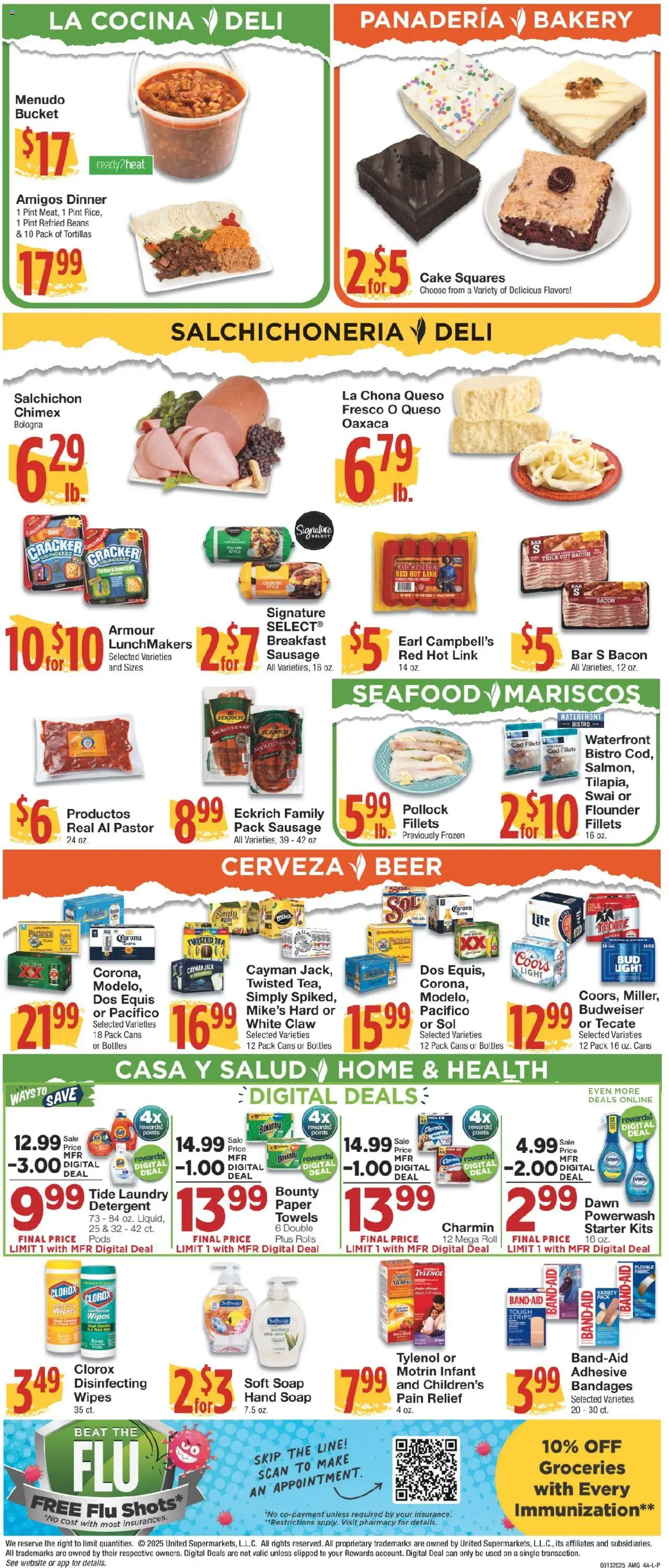 United Supermarkets Ad - valid from 12.08.2025 | Page: 4 | Products: Soap, Pork, Starter, Sausage