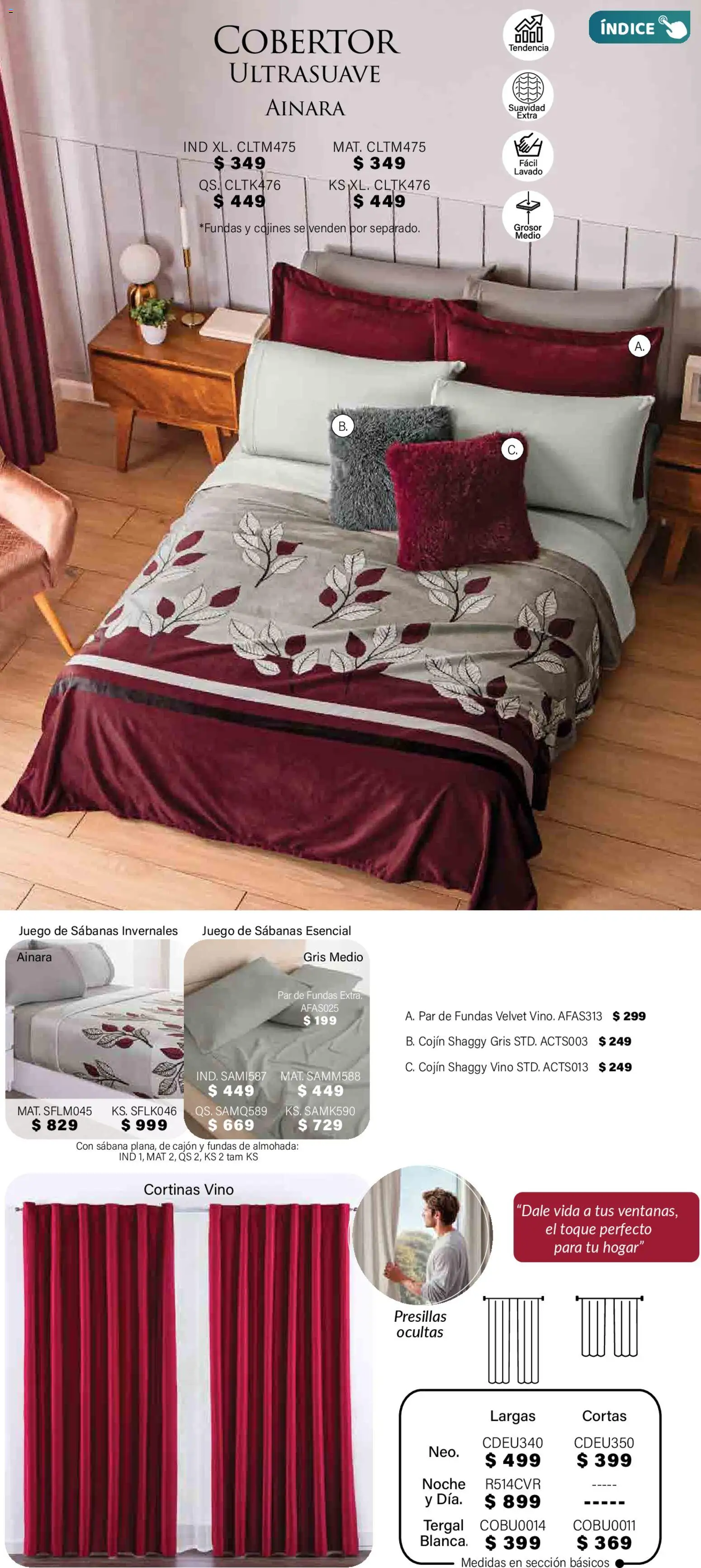 Nuevas ofertas de Colchas Concord válidas en toda la República Mexicana desde el 01.11.2025. ¡Encuentra las mejores ofertas en Colchas Concord Buen Fin! | Página: 400 | Productos: Cobertor, Almohada, Sabanas, Cortinas