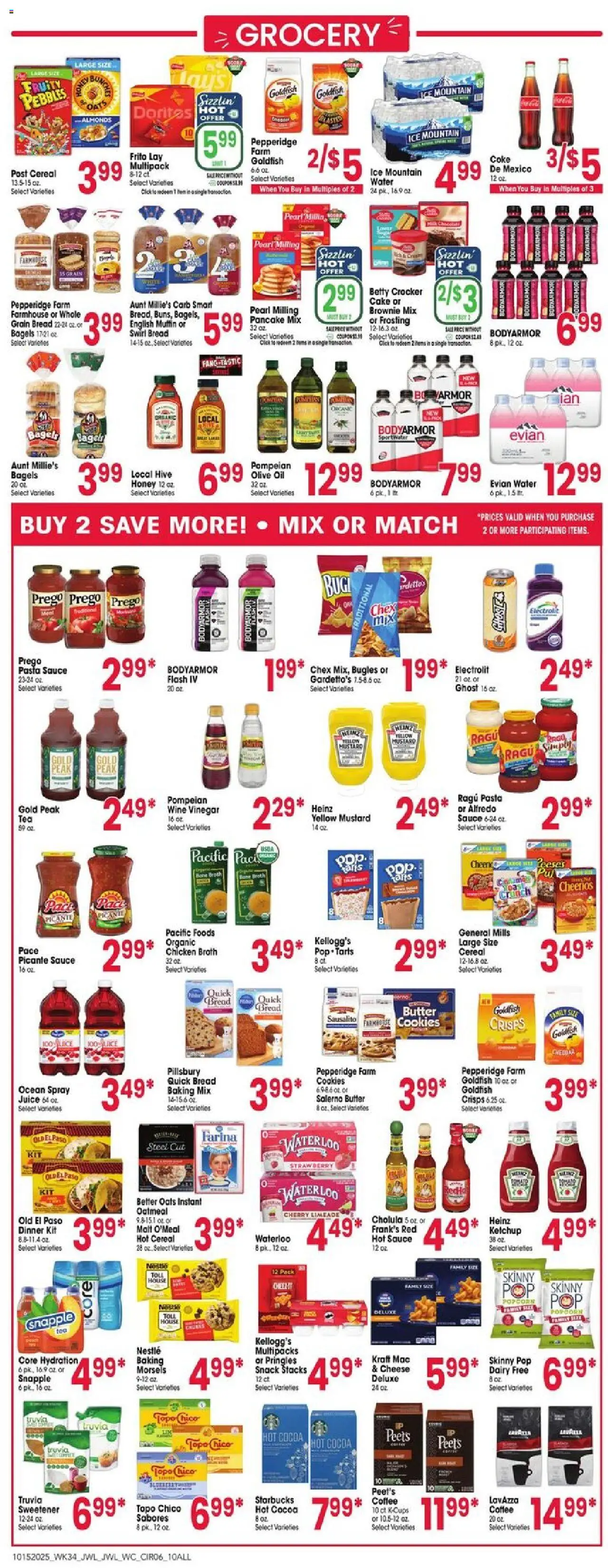 Jewel Osco Weekly Ad - IL - valid from 15.10.2025 | Page: 6 | Products: Cheese, Coffee, Pasta, Sauce