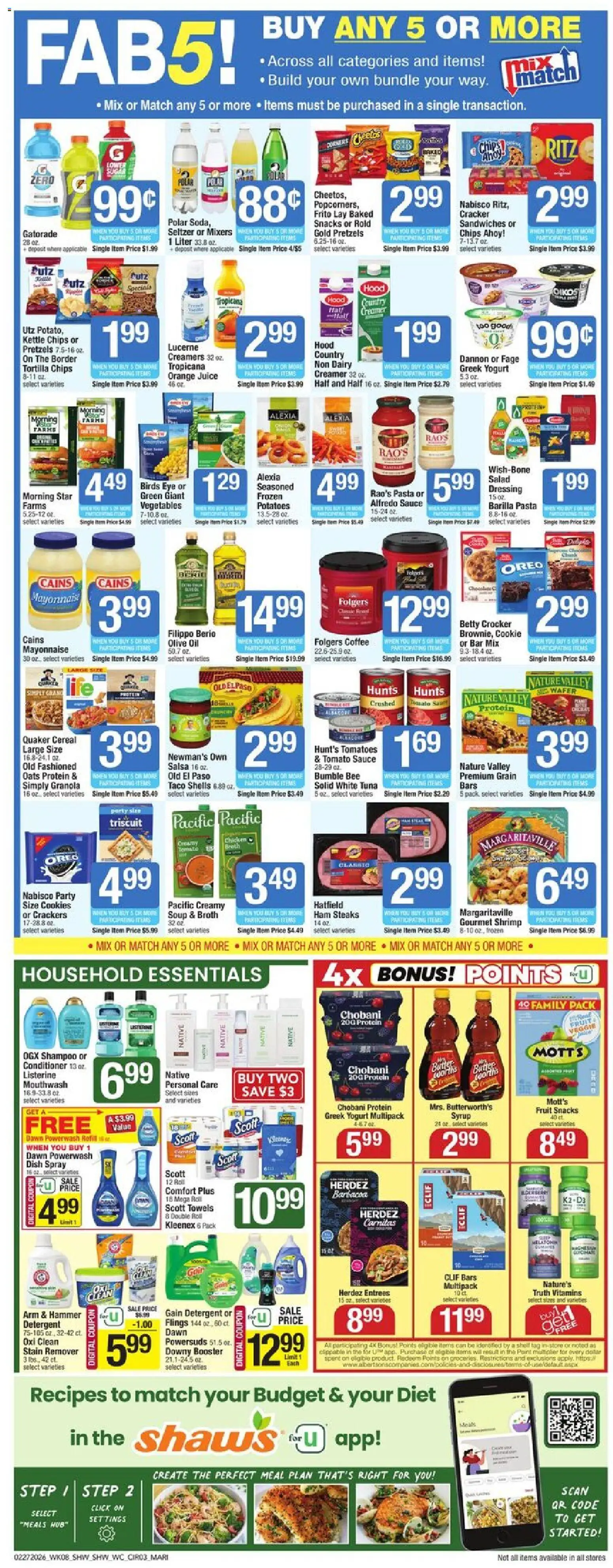 Shaw's Weekly Ad - valid from 27.02.2026 | Page: 3 | Products: Shampoo, Butter, Vegetables, Mayonnaise
