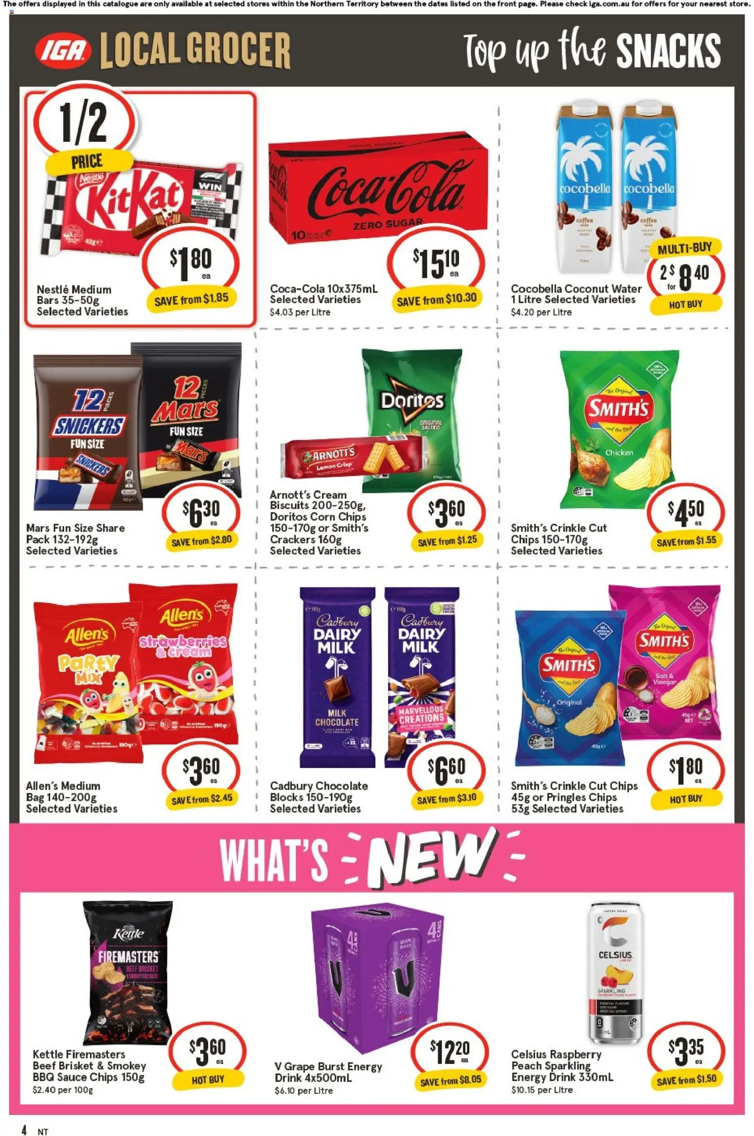 IGA catalogue - valid from 25.02.2026 | Page: 4 | Products: Crackers, Salt, Bag, Kettle