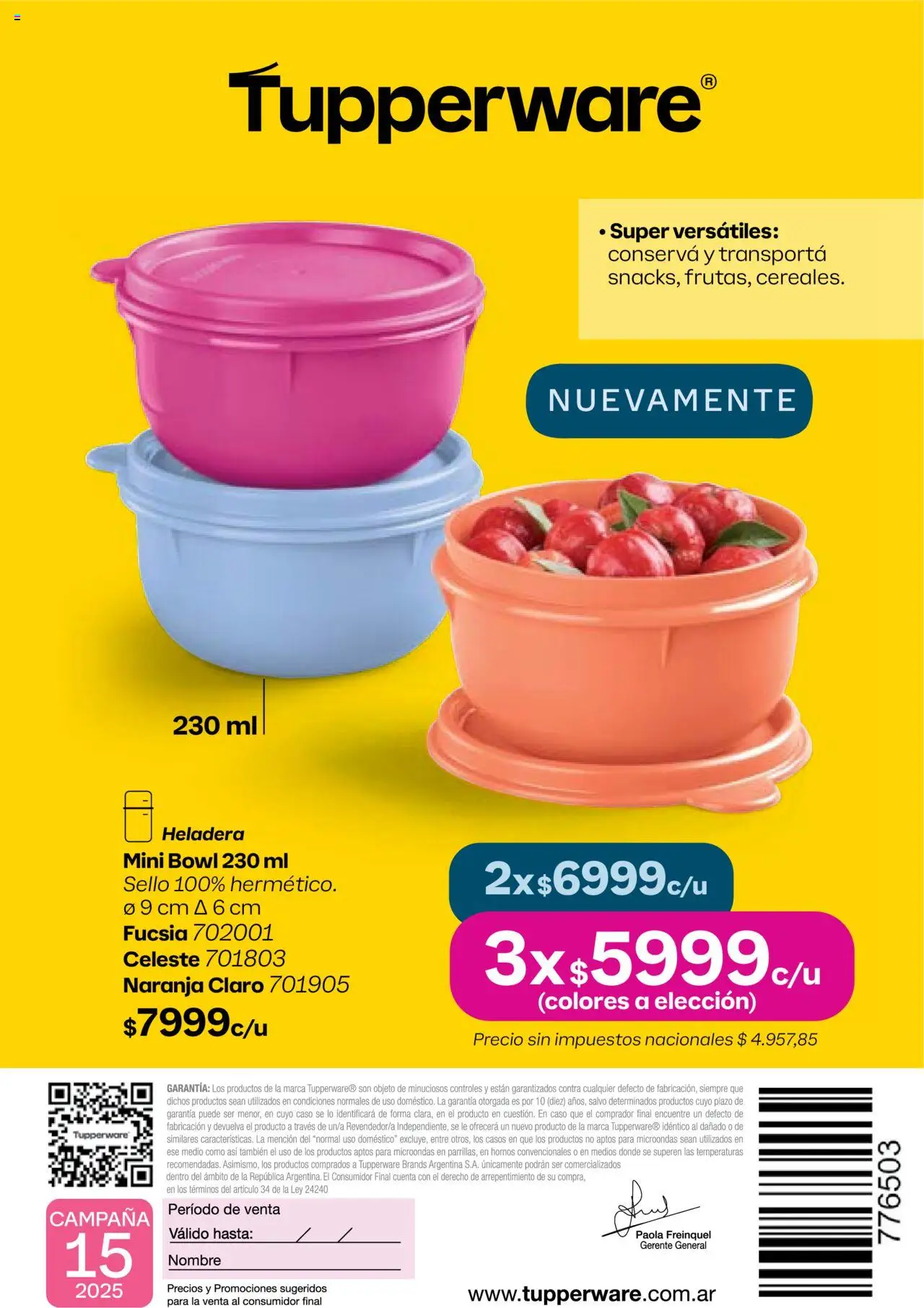 Tupperware Folleto │ válido desde el 08.09.2025 | Página: 109 | Productos: Caso, Campana, Heladera, Microondas
