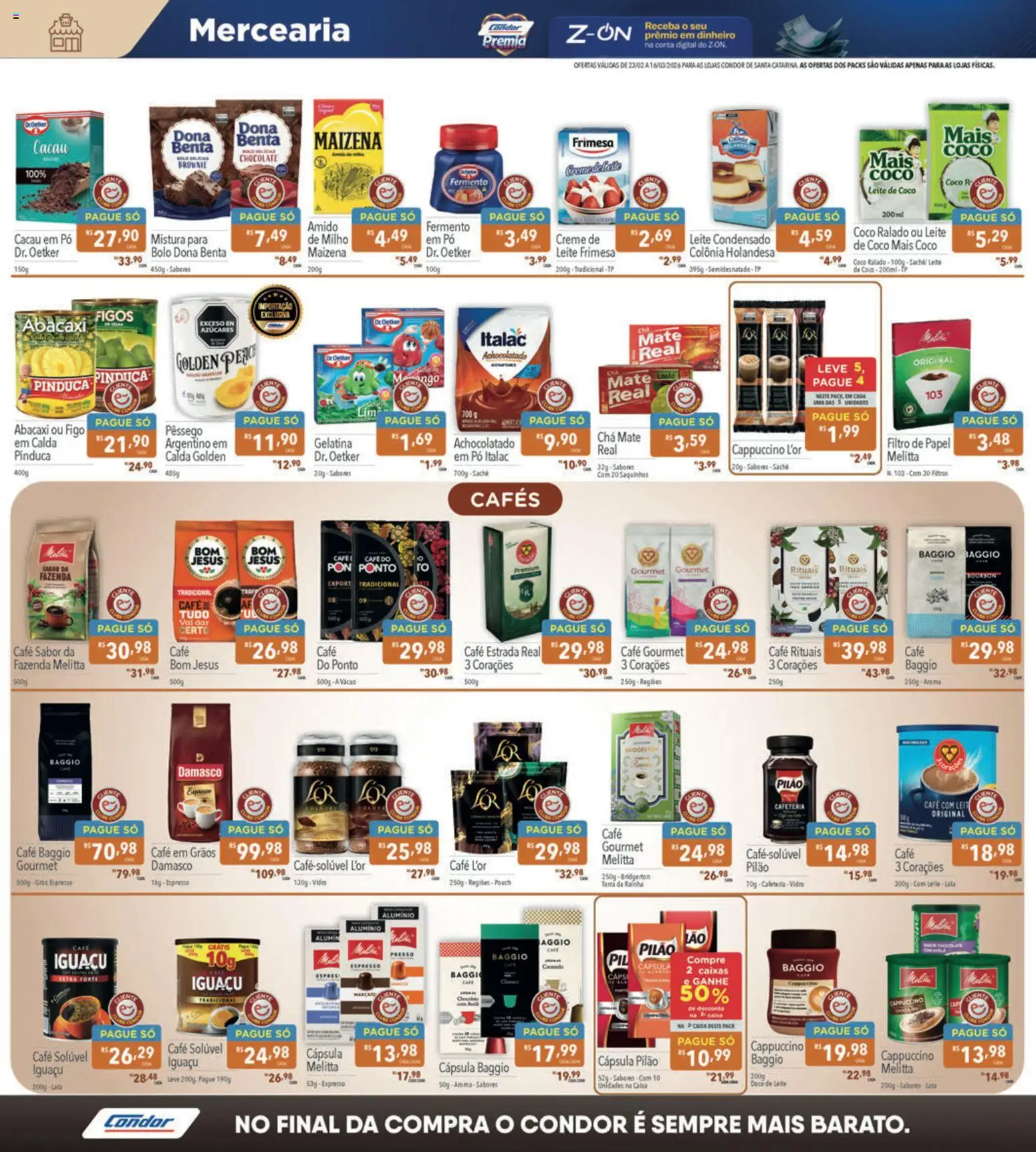 Supermercados Condor Folheto - válido de 23.02.2026 | Página: 4 | Produtos: Damasco, Achocolatado, Caixa, Abacaxi