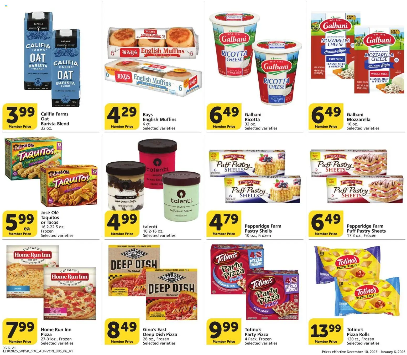 Vons Big Book of Savings - valid from 10.12.2025 | Page: 6 | Products: Milk, Cheese, Beef, Puff Pastry