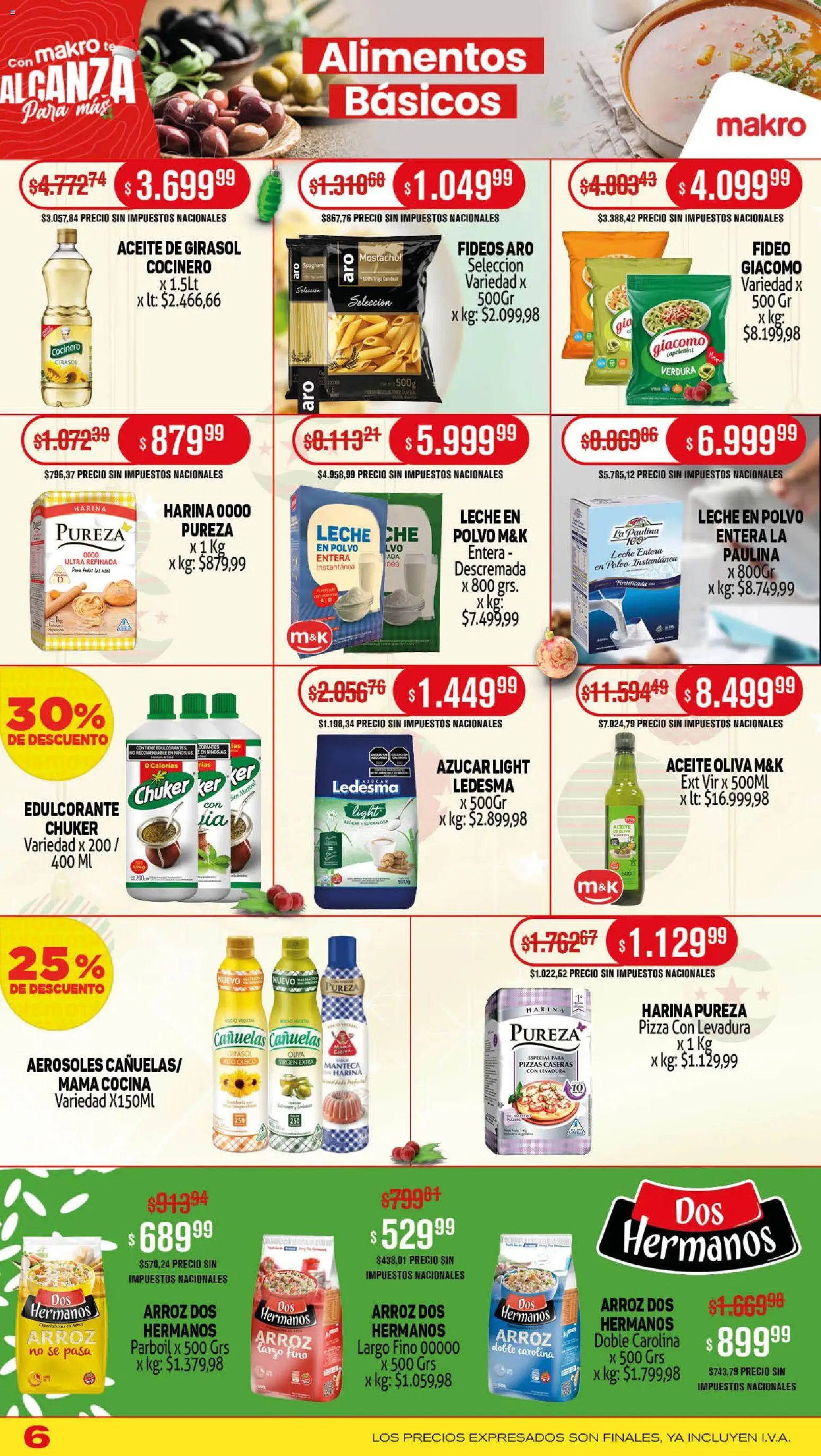 Makro ofertas │ válido desde el 18.12.2025 | Página: 6 | Productos: Azucar, Aceite, Polvo, Fideos