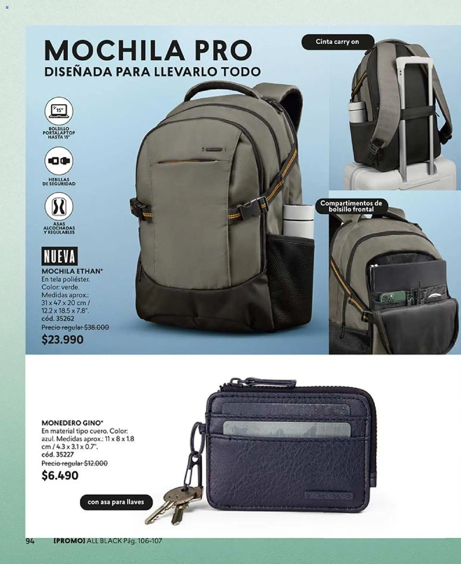 Catálogo CyZone Campaña 6 │ válido desde el 01.04.2026 | Página: 94 | Productos: Monedero, Cinta, Mochila