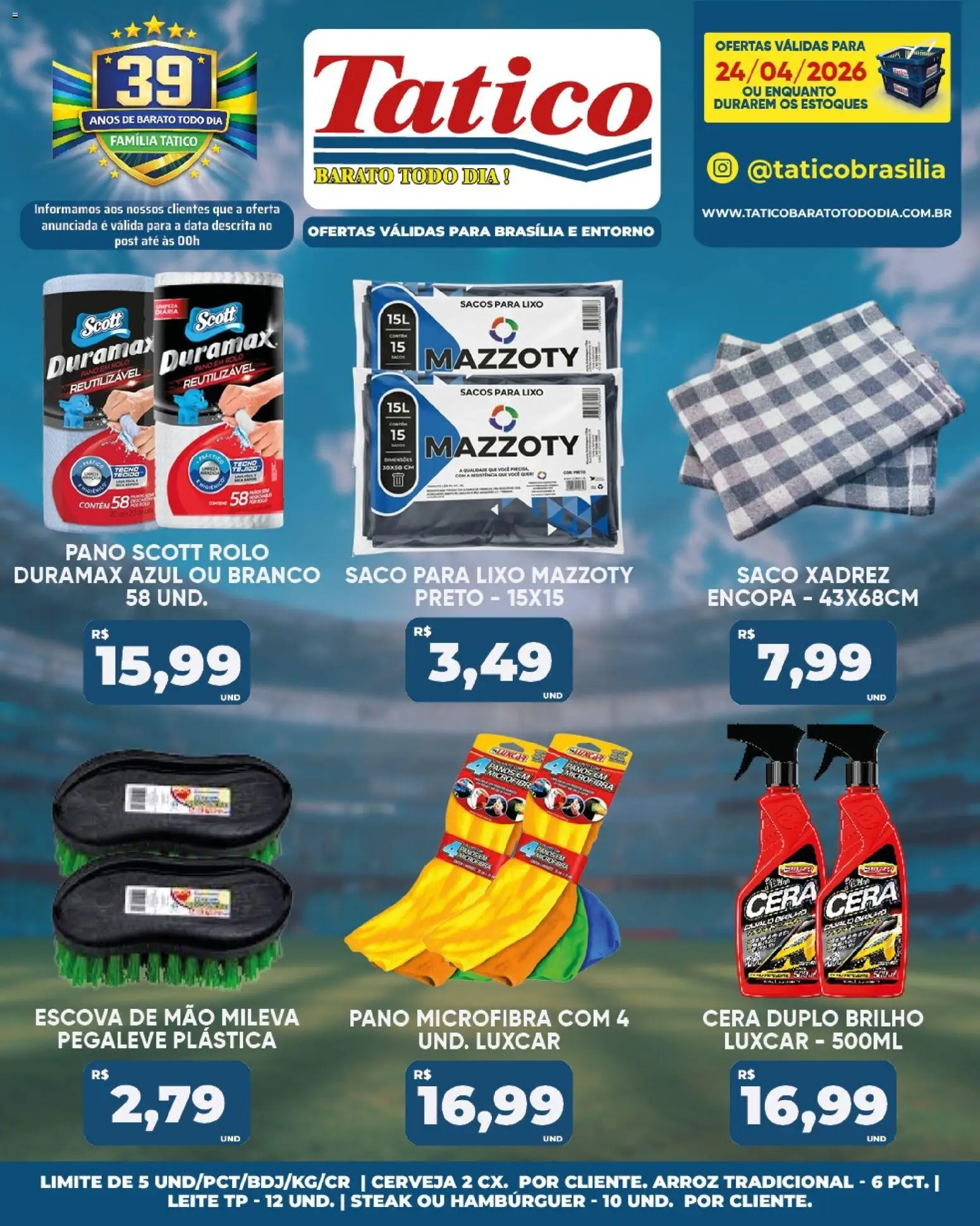 Tatico Folheto - válido de 25.04.2026 | Página: 26 | Produtos: Escova, Rolo, Cerveja, Arroz