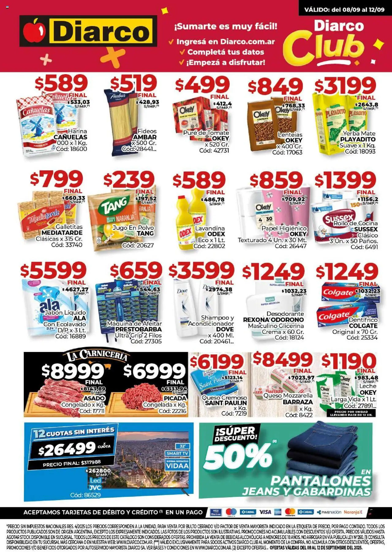 Diarco - Ofertas GBA │ válido desde el 08.09.2025 | Página: 1 | Productos: Mate, Lentejas, Jabón, Tomates