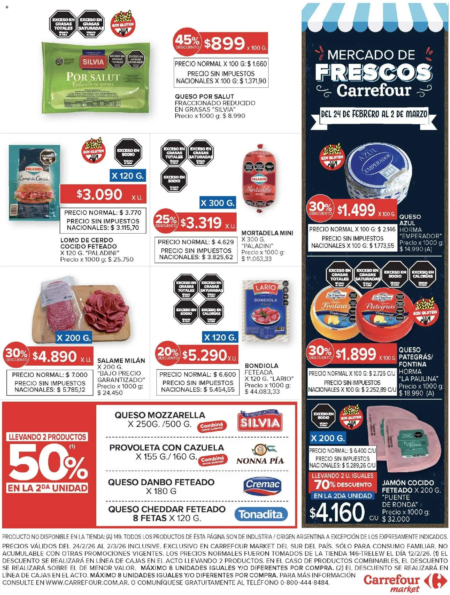 Carrefour Market catálogo │ válido desde el 24.02.2026 | Página: 15 | Productos: Teléfono, Jamón, Salame, Cerdo