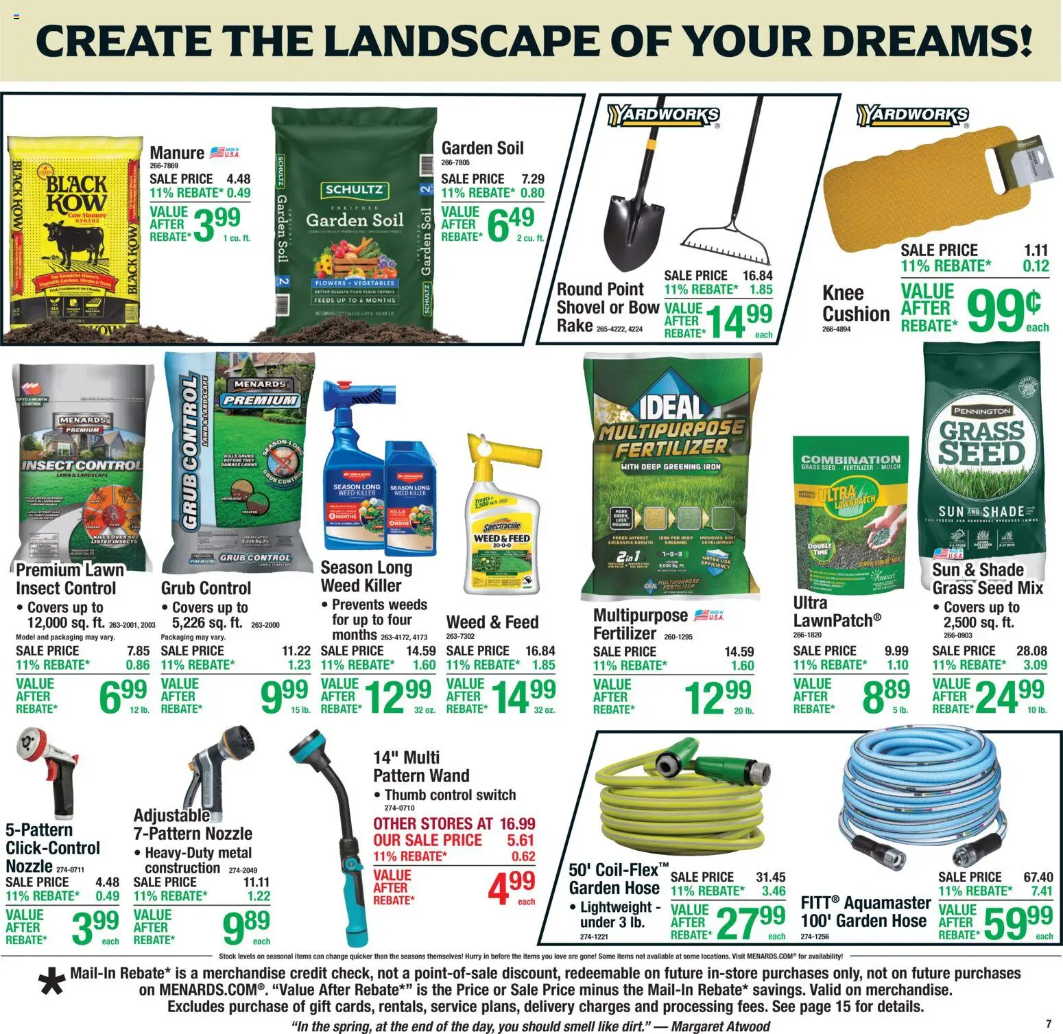 Menards Weekly Ad - valid from 16.04.2026 | Page: 7 | Products: Rake, Shovel, Bow, Cushion