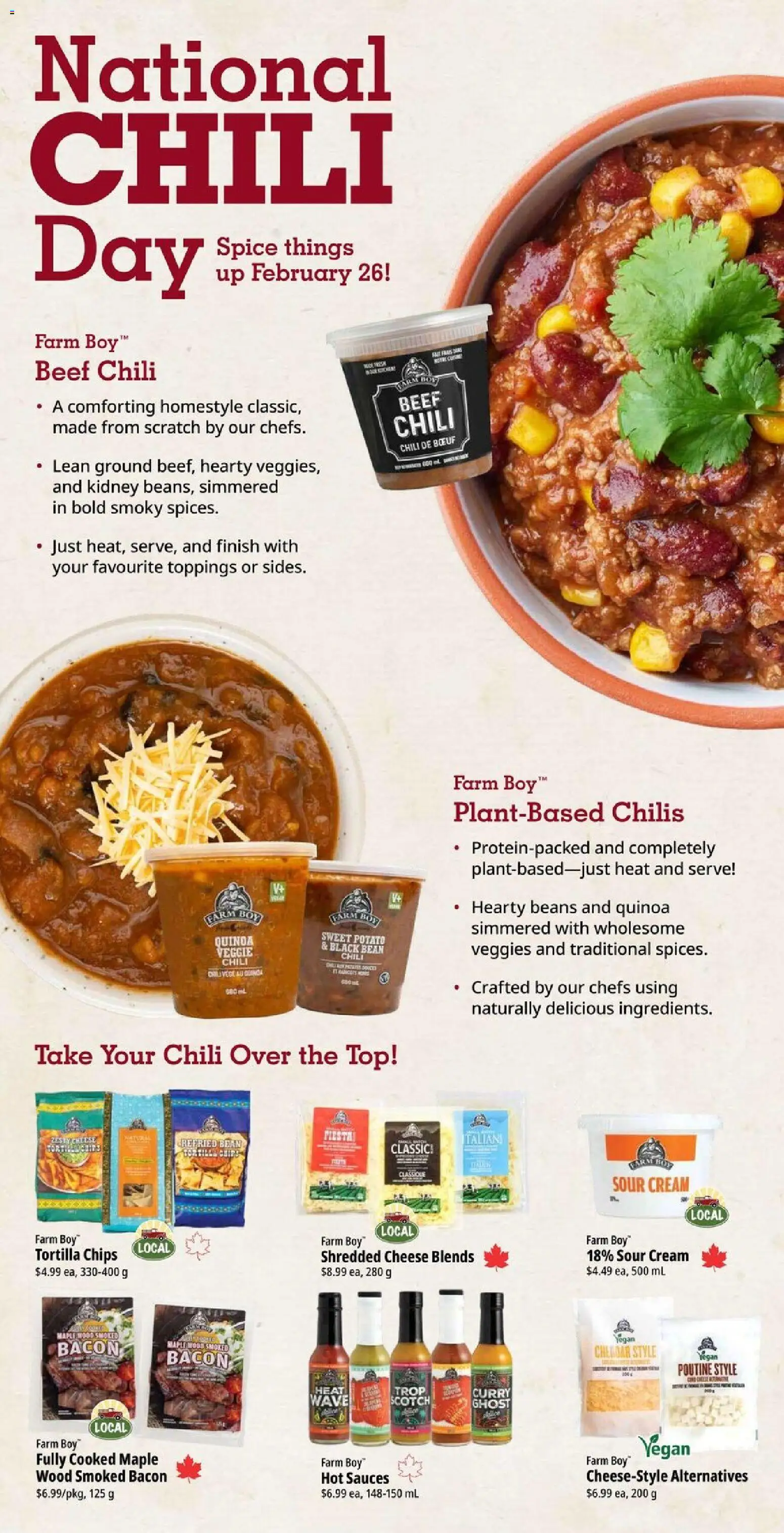 Farm Boy flyer valid from 26.02.2026 | Page: 4 | Products: Sour cream, Beef, Chips, Cheese