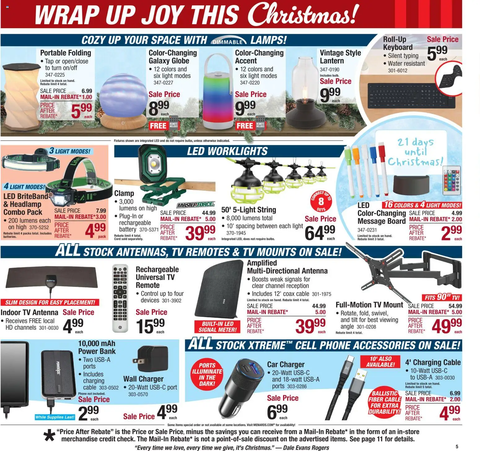 Menards Weekly Ad - valid from 04.12.2025 | Page: 9 | Products: Water, Keyboard, Tv, Cable