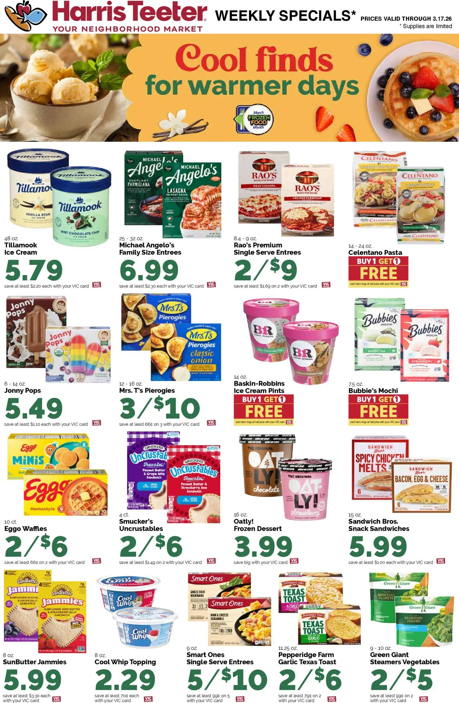 Harris Teeter Weekly Ad - NC - valid from 11.03.2026 | Page: 13 | Products: Cheese, Ice cream, Eggplant, Chocolate Chip