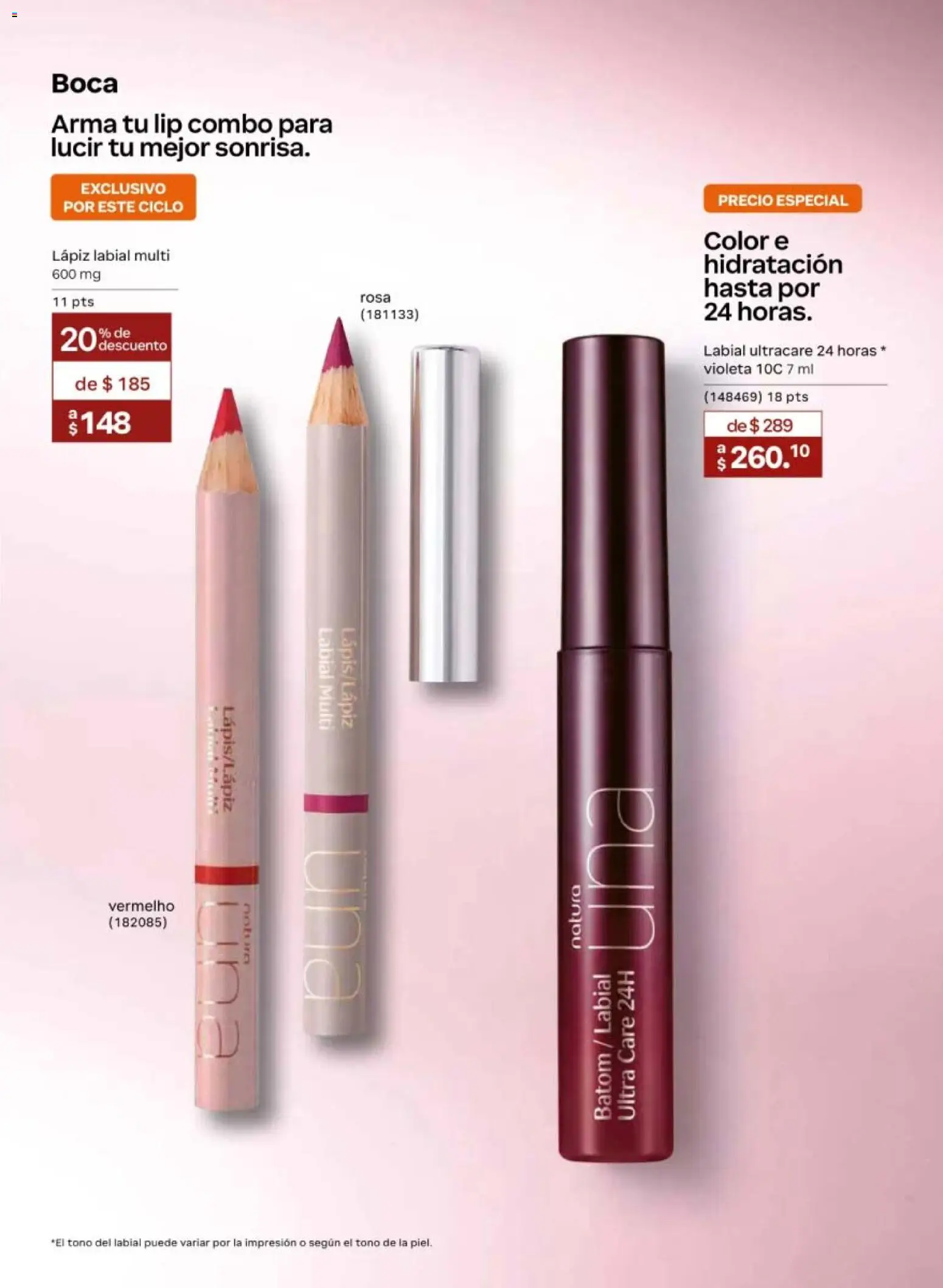 Nuevas ofertas de Natura válidas en toda la República Mexicana desde el 13.03.2026. ¡Encuentra las mejores ofertas en Natura campaña 5 2026! | Página: 63 | Productos: Lápiz labial