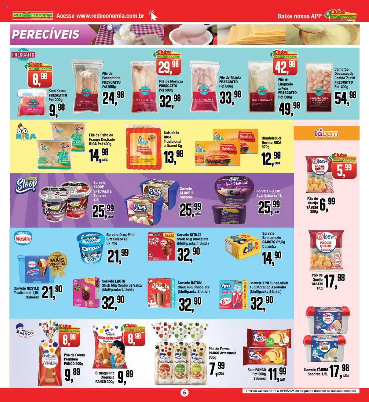 RedEconomia Folheto - válido de 15.10.2025 | Página: 5 | Produtos: Pão, Chocolate, Pão de forma, Hambúrguer