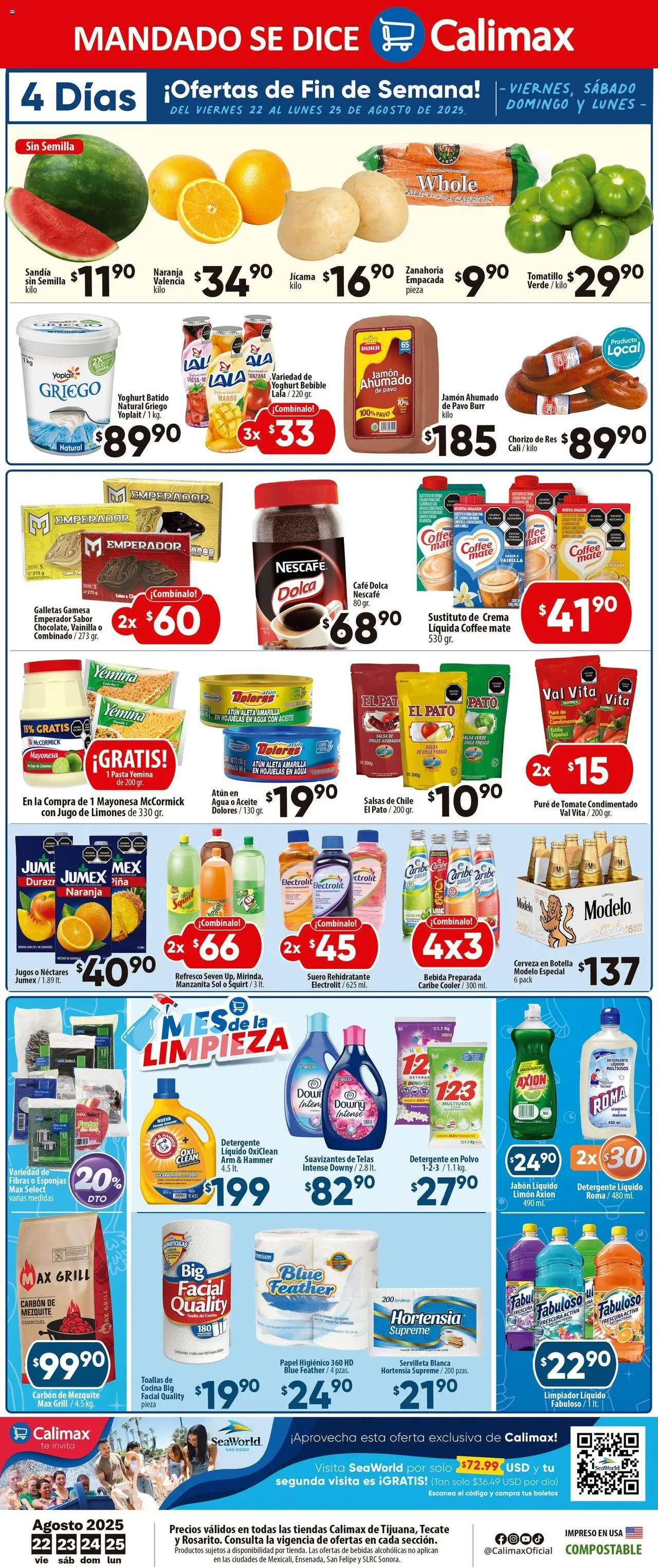 Nuevas ofertas de Calimax válidas en toda la República Mexicana desde el 22.08.2025. ¡Encuentra las mejores ofertas en Calimax - Folleto Rosarito! | Página: 8 | Productos: Café, Cerveza, Botella, Mate