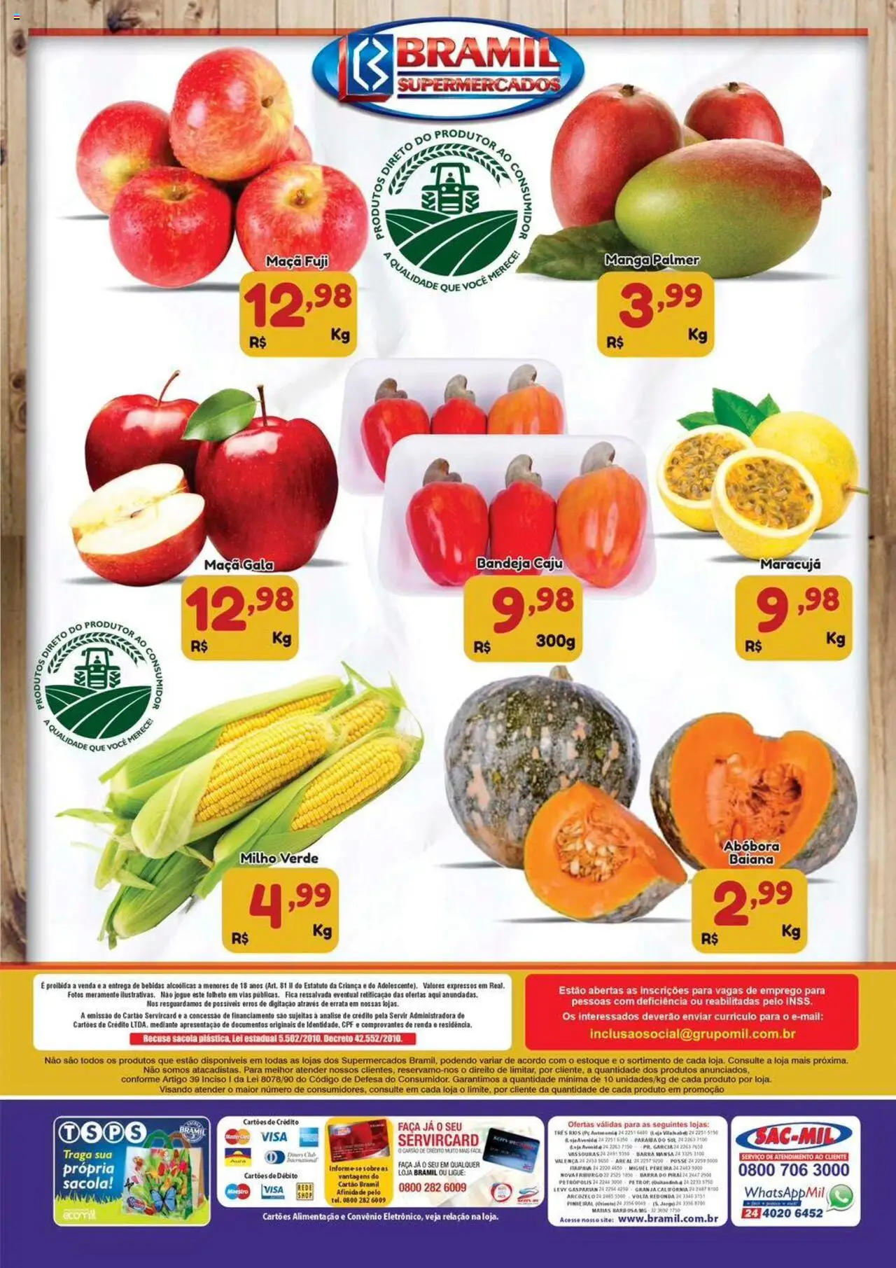 Bramil Supermercados Folheto - válido de 12.08.2025 | Página: 2 | Produtos: Caju, Maracujá, Abóbora, Bandeja