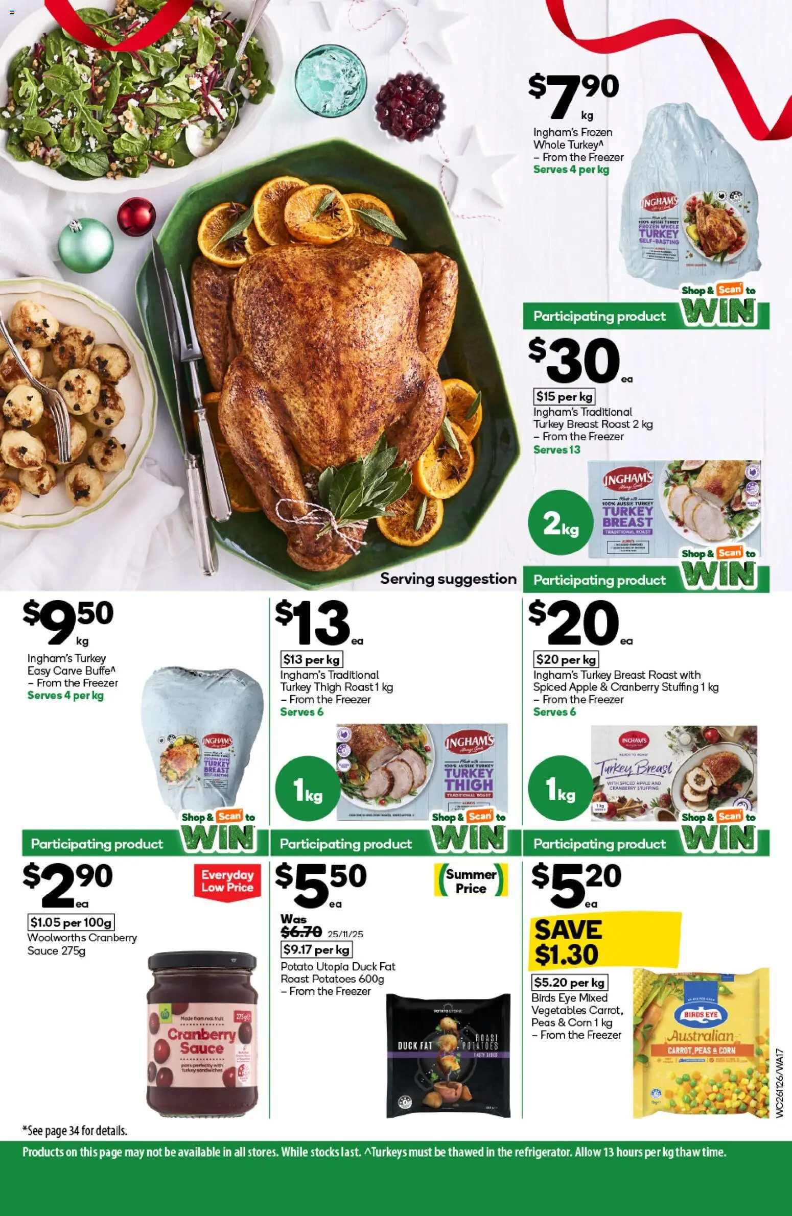 Woolworths catalogue - valid from 26.11.2025 | Page: 17 | Products: Duck, Vegetables, Sauce, Turkey