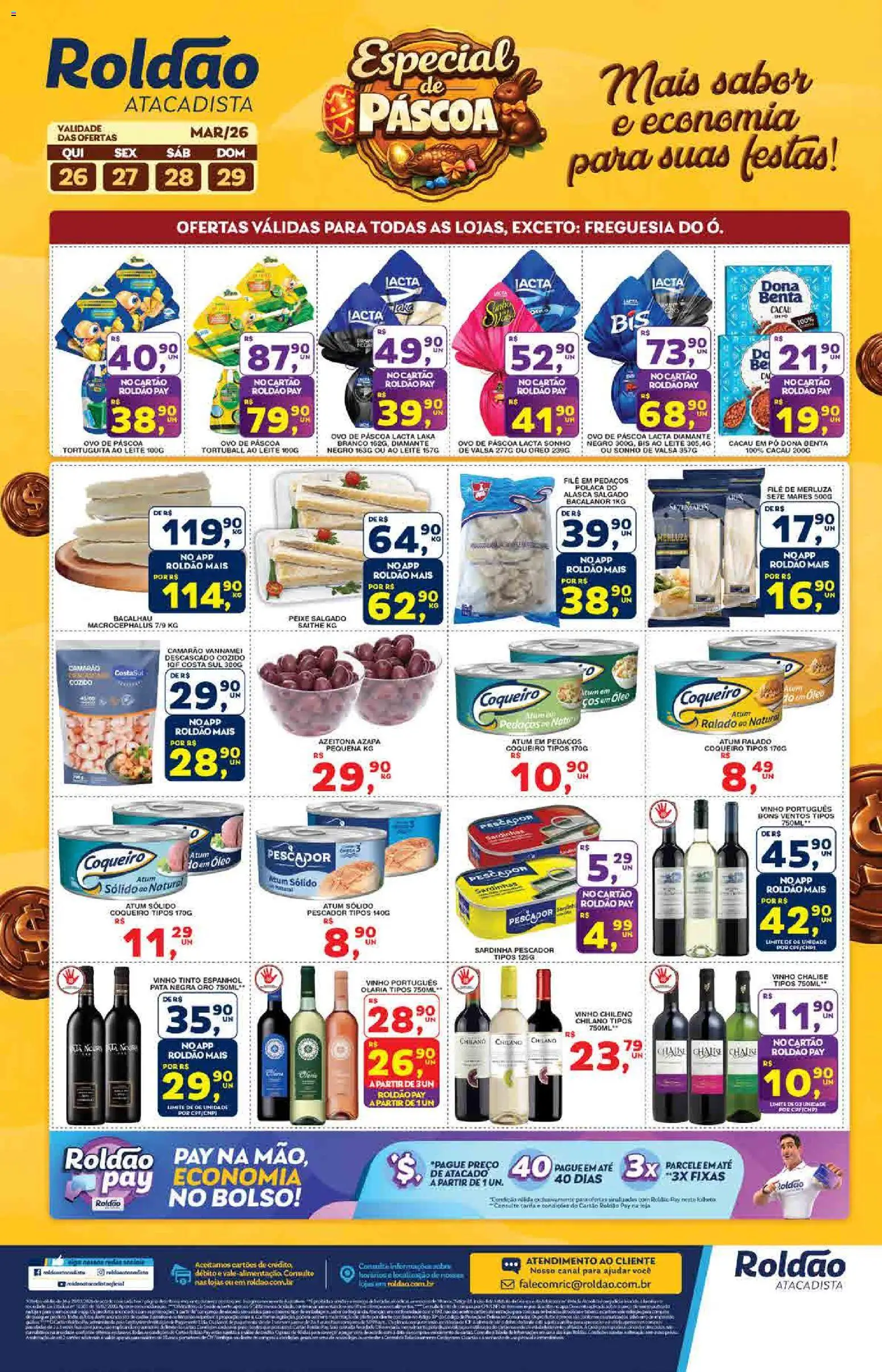 Roldão Folheto - válido de 26.03.2026 | Página: 4 | Produtos: Ovo de páscoa, Vinho, Sardinha, Atum