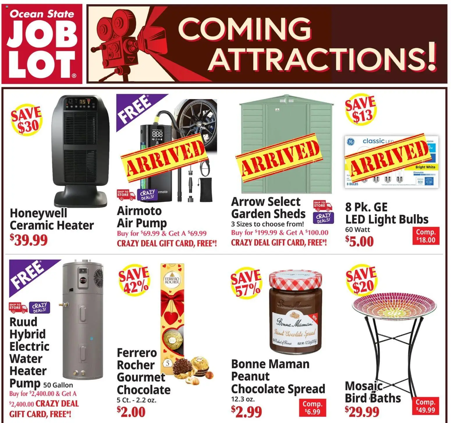Ocean State Job Lot Coming Attractions - MA - valid from 05.03.2026 | Page: 1 | Products: Pump, Chocolate, Arrow, Water