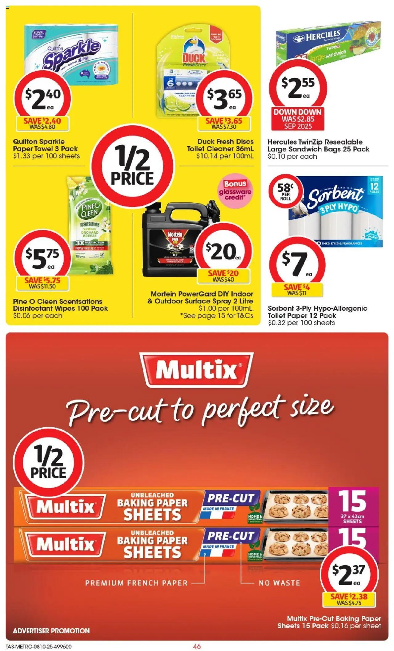 Coles catalogue - valid from 08.10.2025 | Page: 46 | Products: Toilet, Cleaner, Glassware, Toilet paper
