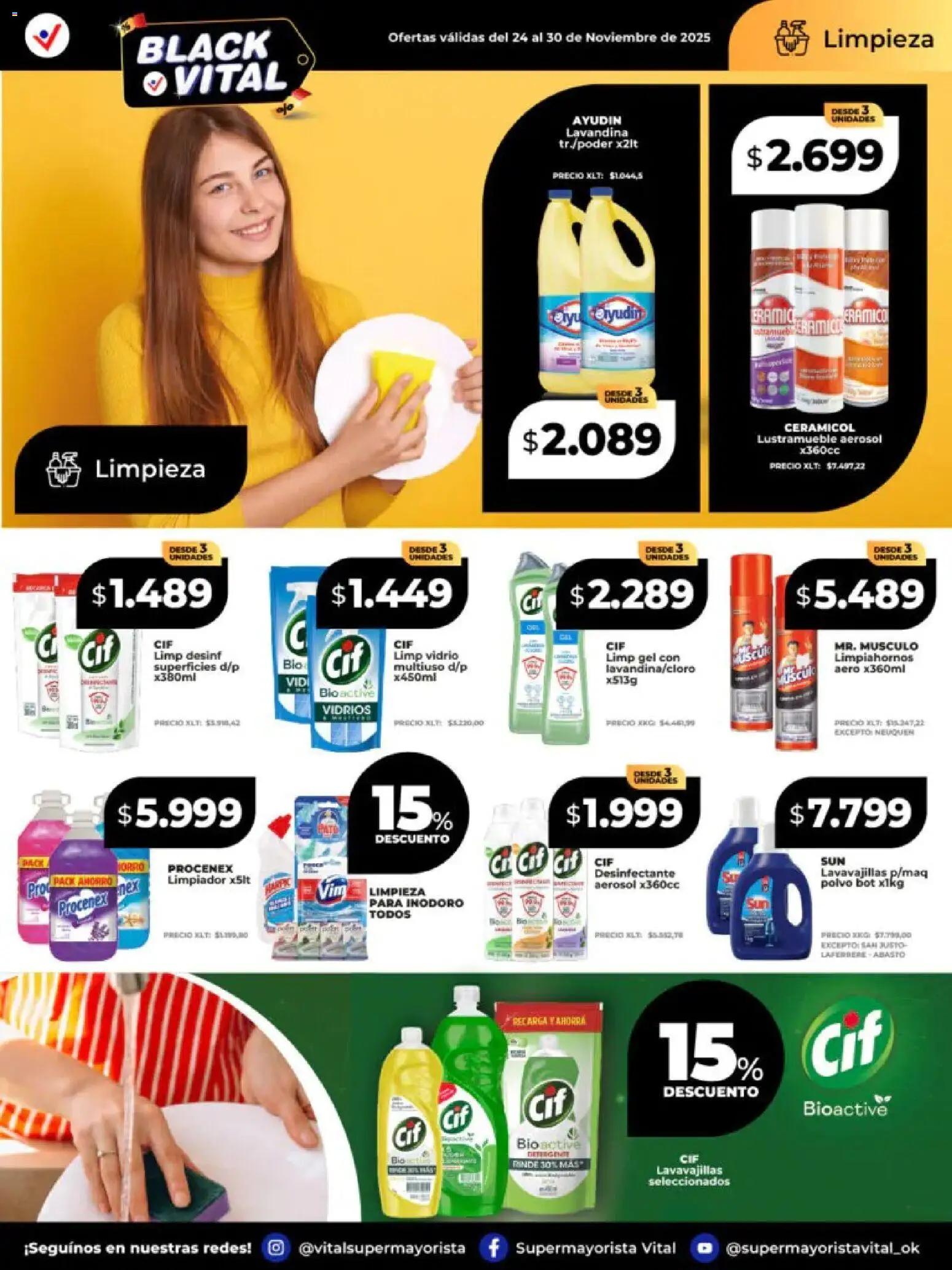 Vital - Ofertas - Laferrere │ válido desde el 24.11.2025 | Página: 6 | Productos: Desinfectante, Lavavajillas, Inodoro, Limpiador