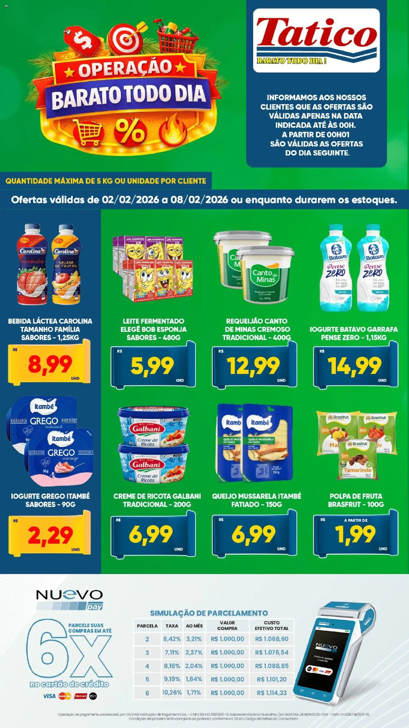 Tatico Folheto - válido de 02.02.2026 | Página: 2 | Produtos: Leite, Queijo, Creme, Salada