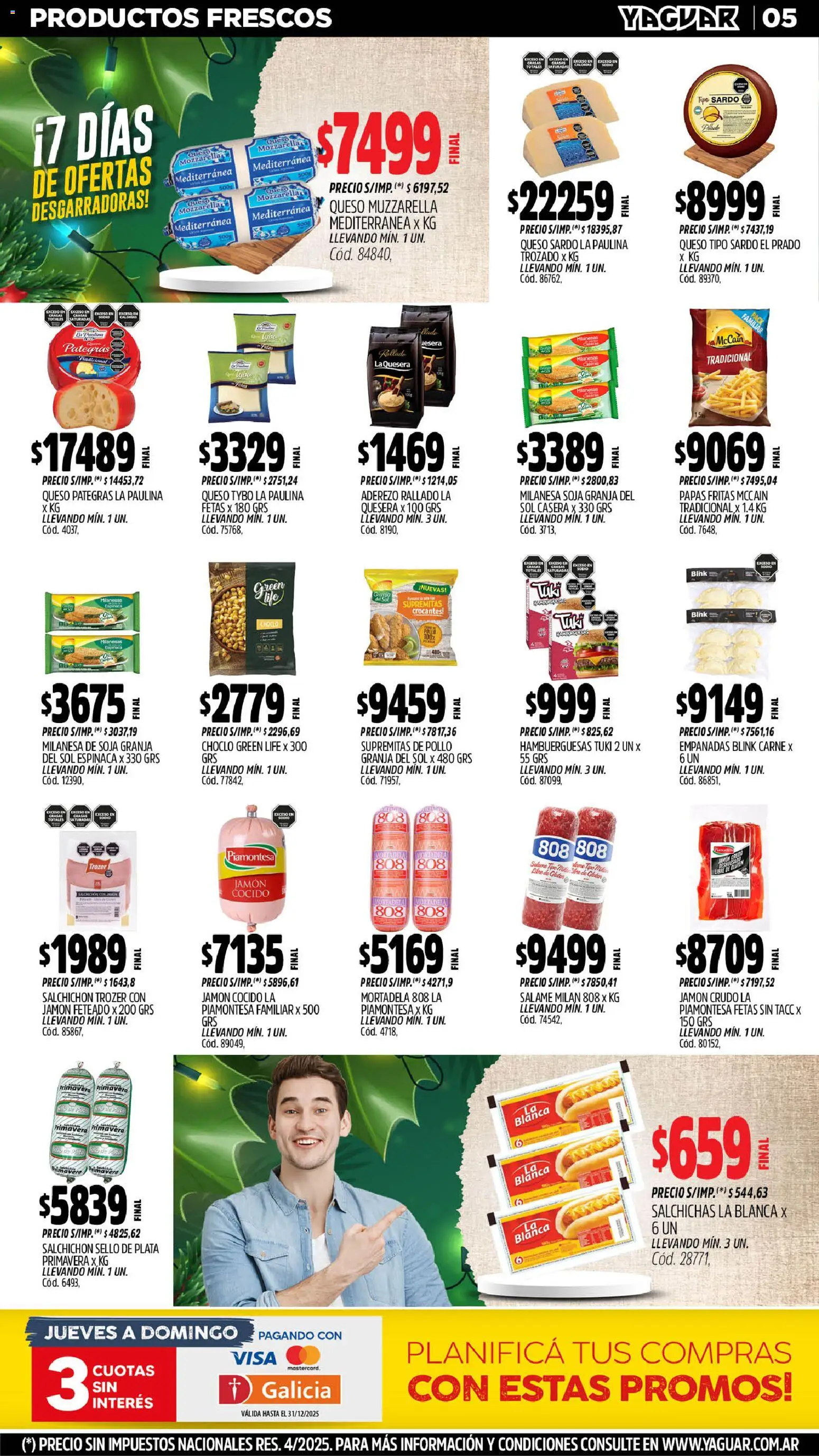 Yaguar catálogo │ válido desde el 01.12.2025 | Página: 5 | Productos: Choclo, Jamón cocido, Jamón crudo, Jamón