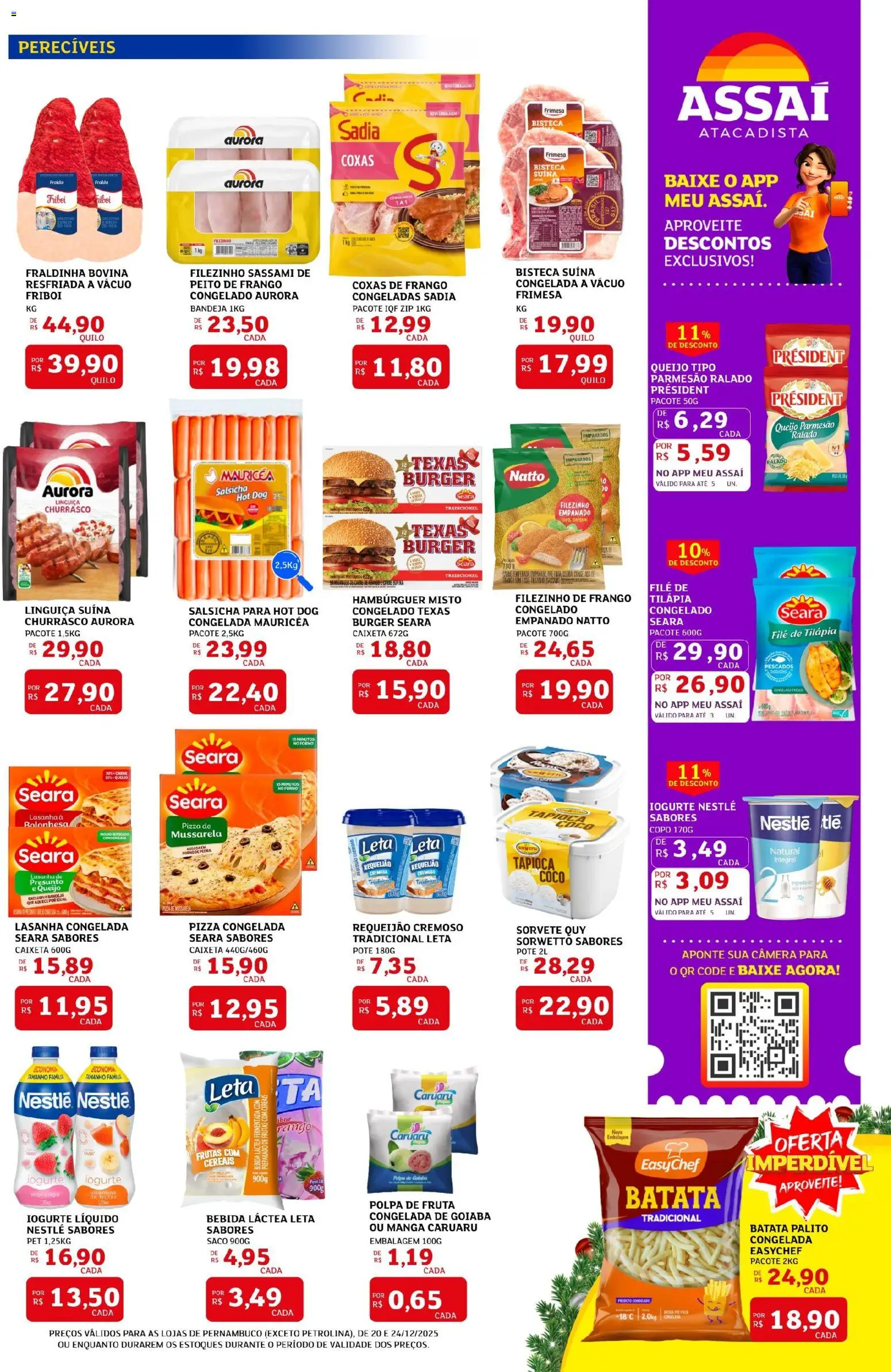 Assaí Atacadista Folheto - válido de 20.12.2025 | Página: 3 | Produtos: Lasanha, Bebida, Batata, Filé de tilápia