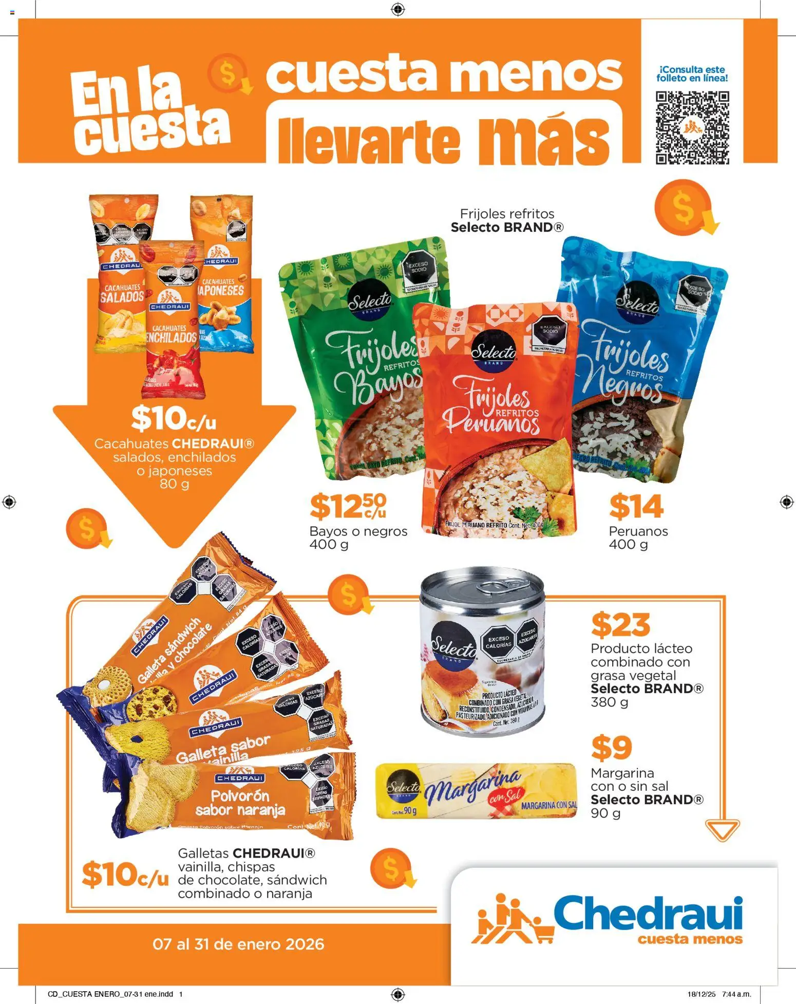 Nuevas ofertas de Chedraui válidas en toda la República Mexicana desde el 07.01.2026. ¡Encuentra las mejores ofertas en Chedraui folleto Cuesta menos llevarte más! | Página: 1 | Productos: Chocolate, Galletas, Margarina, Vitaminas