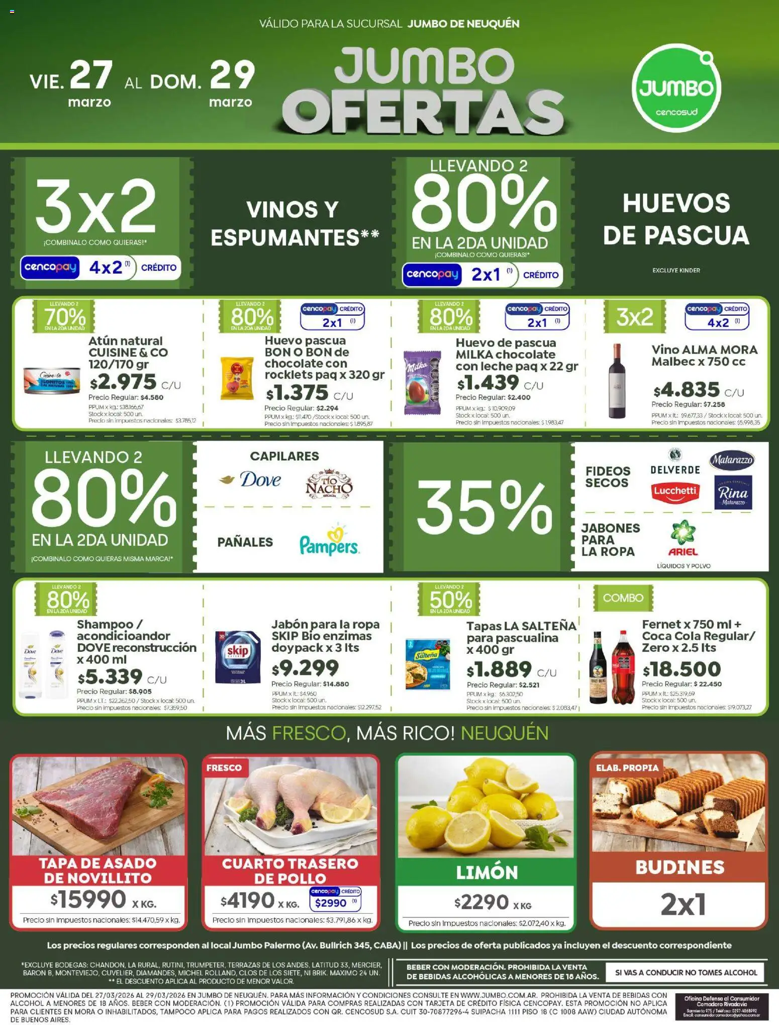 Jumbo - Ofertas | Neuquén │ válido desde el 27.03.2026 | Página: 1 | Productos: Teléfono, Polvo, Ropa, Leche