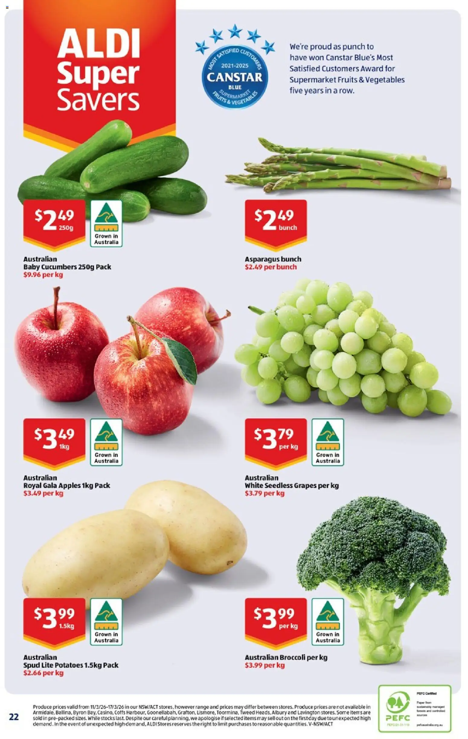 Aldi catalogue - valid from 18.03.2026 | Page: 22 | Products: Apples, Cucumbers, Vegetables, Fruits