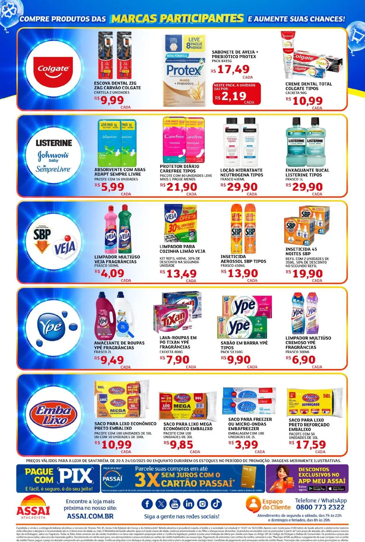 Assaí Atacadista Folheto - válido de 20.10.2025 | Página: 6 | Produtos: Limpador multiuso, Freezer, Telefone, Sempre Livre