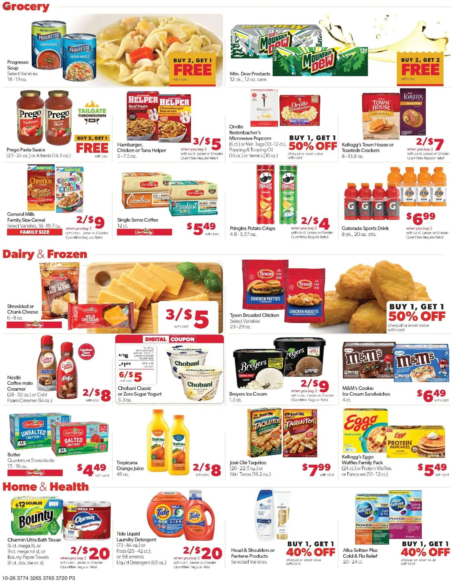 Family Fare Weekly Ad - NE - valid from 26.10.2025 | Page: 3 | Products: Yogurt, Oil, Pasta, Cream