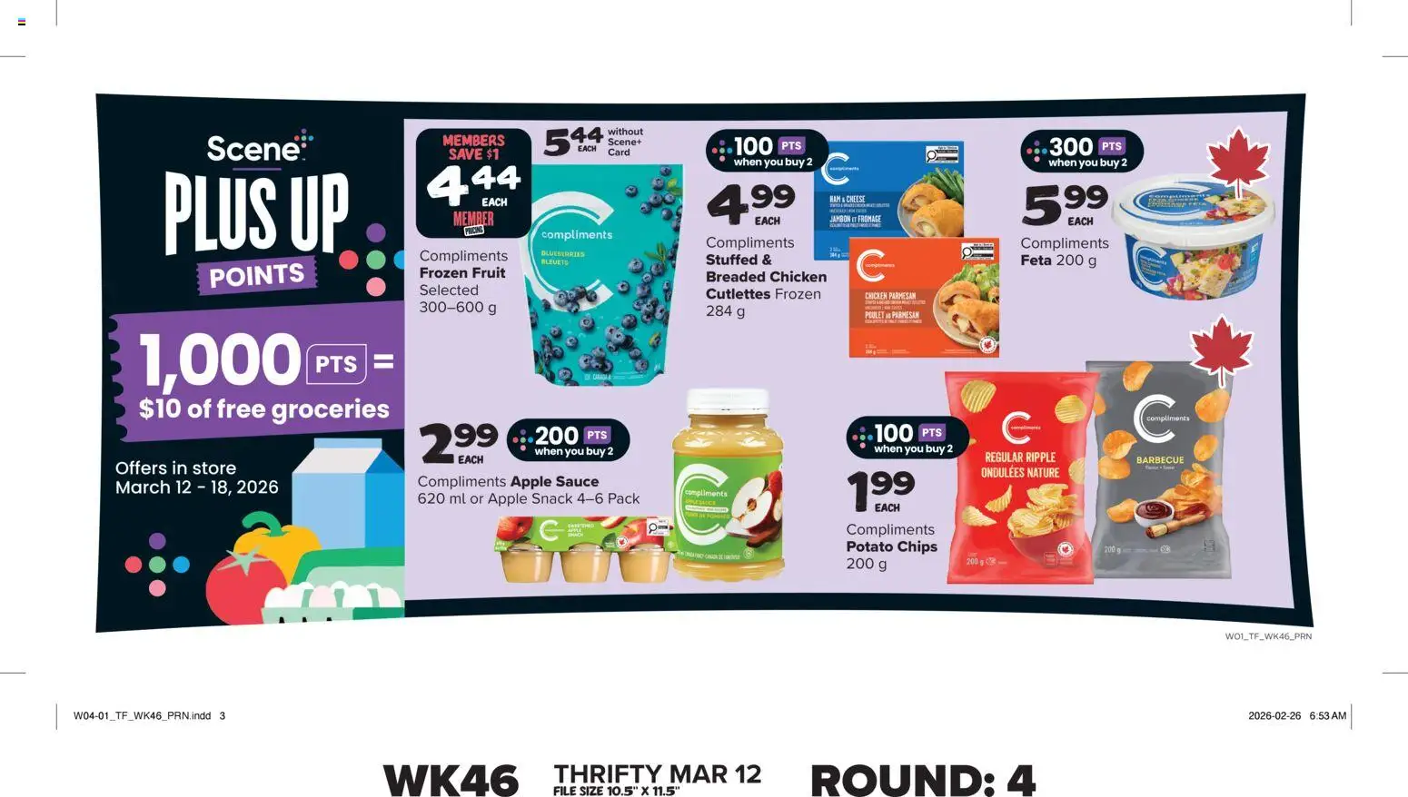 Thrifty Foods flyer valid from 12.03.2026 | Page: 9 | Products: Chips, Cheese, Ham, Chicken
